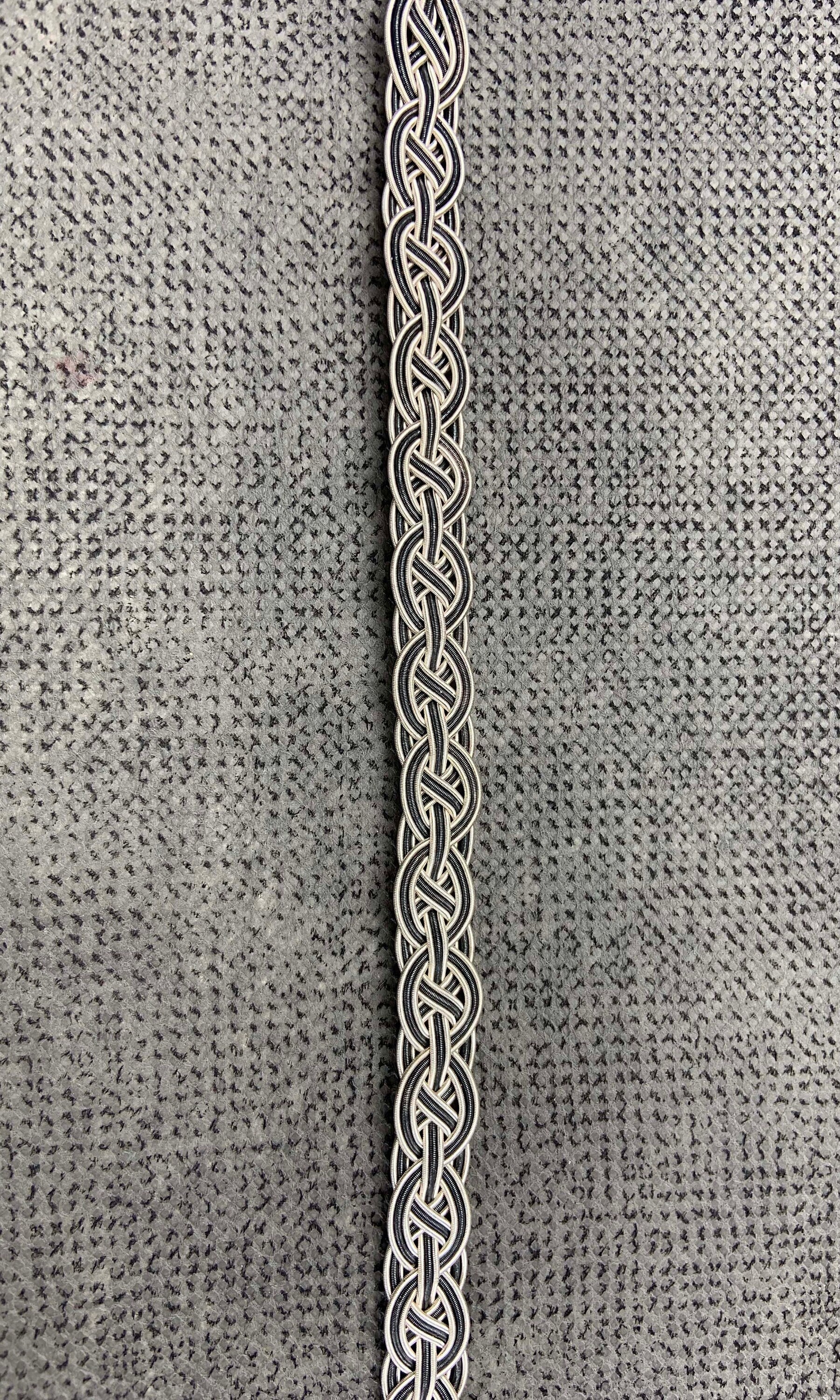 Dual-Toned Sterling Silver Braided Bracelet