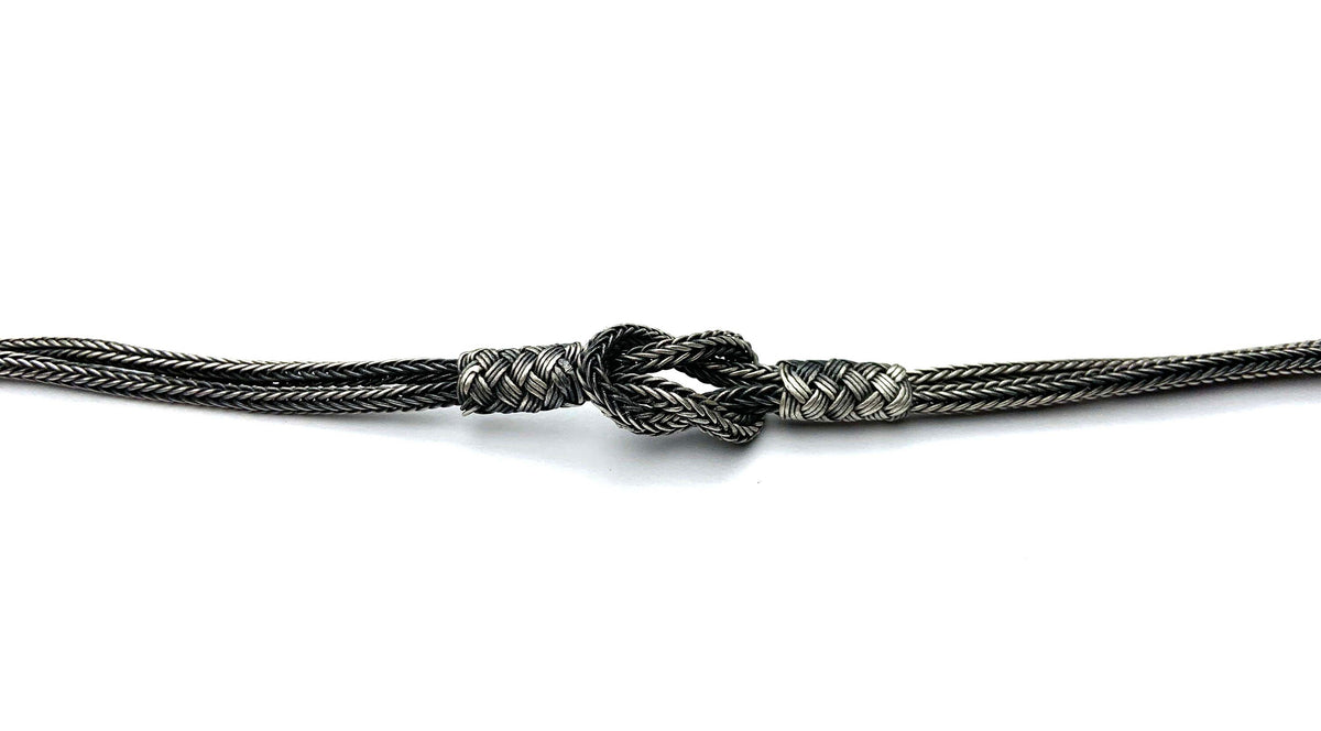 Handmade Braided Knot Silver Bracelet