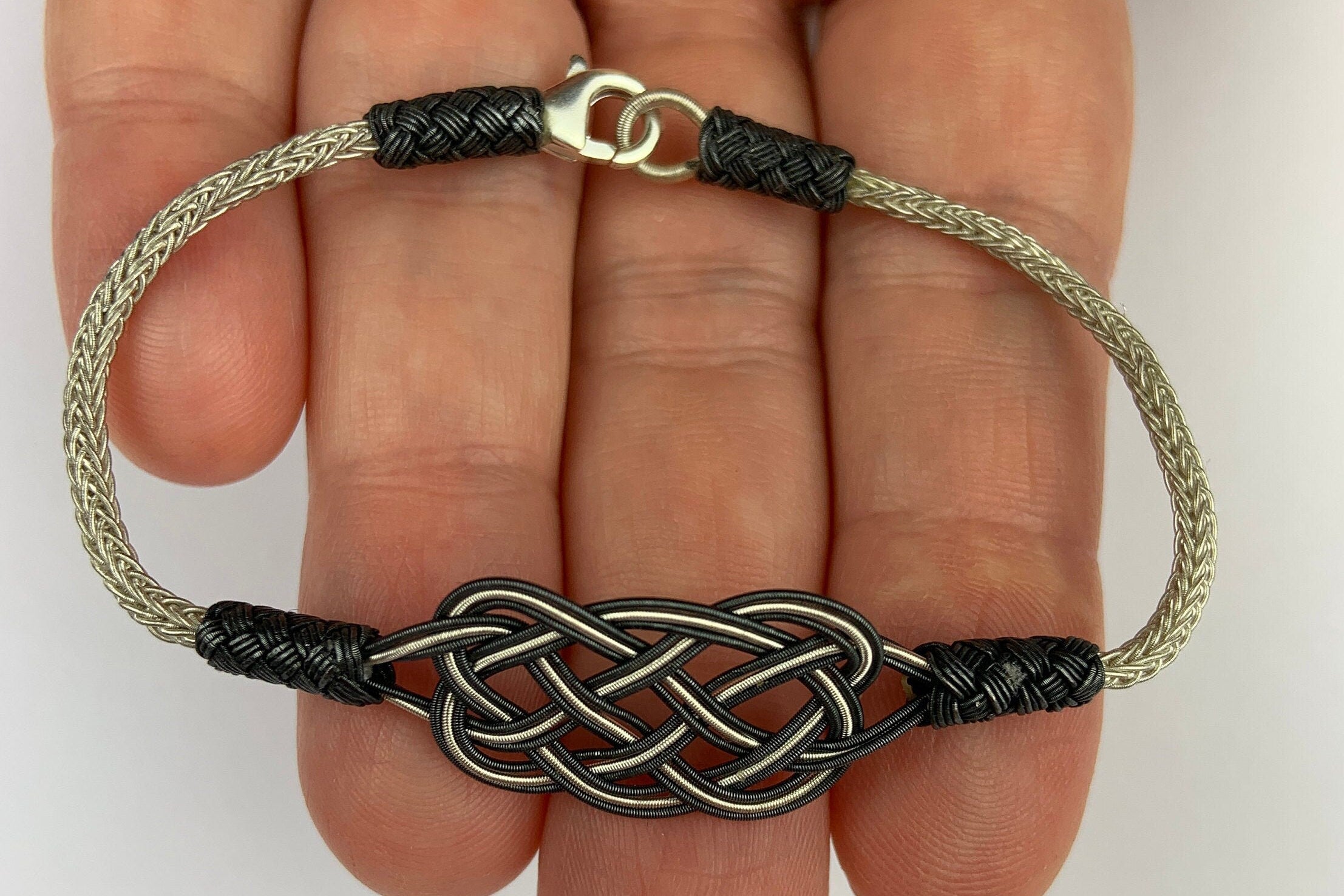 Intricate Silver Braided Knot Bracelet