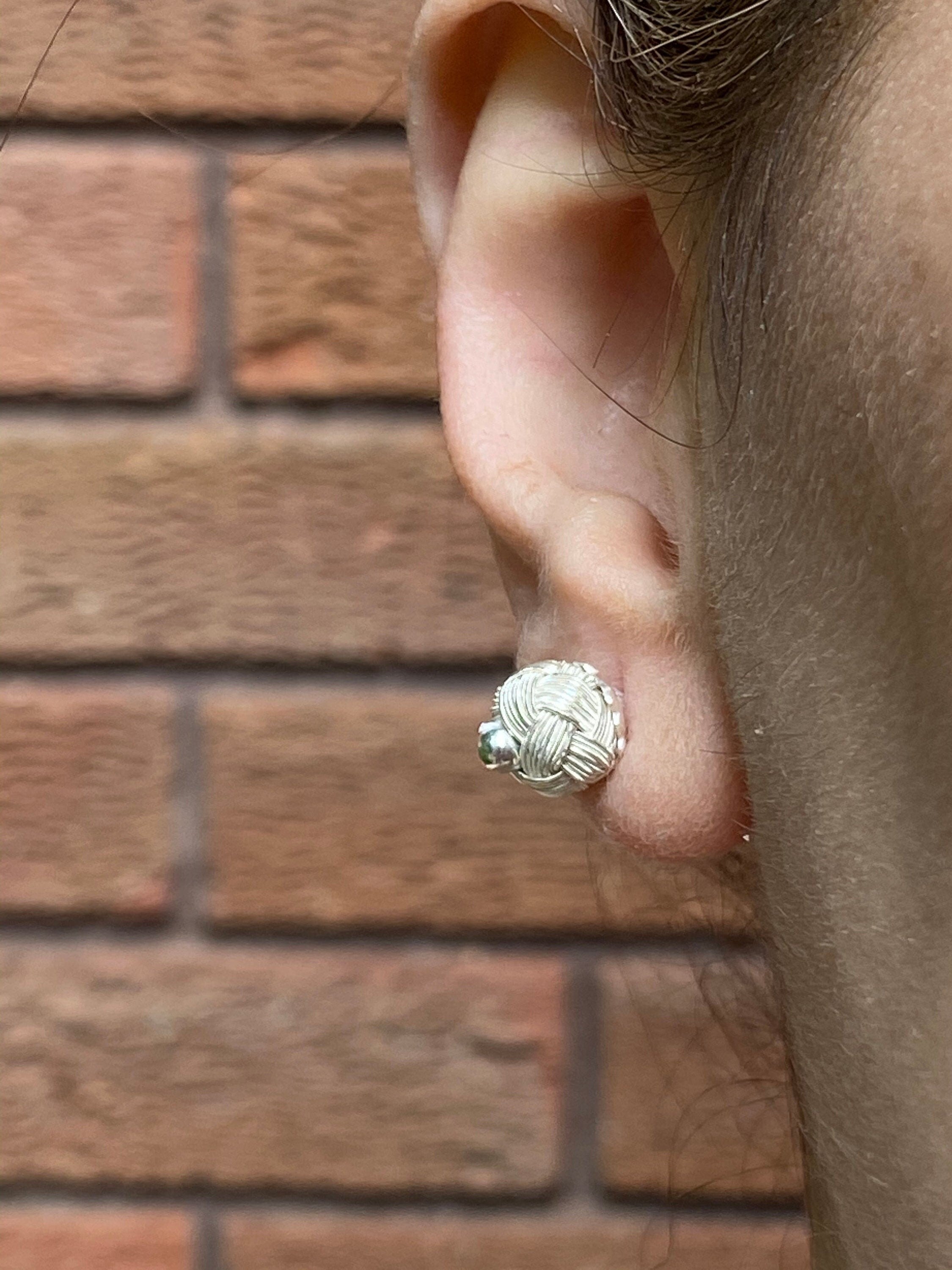 Sterling Silver Braided Stud Earrings