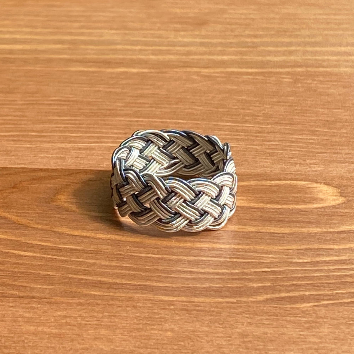 Sterling Silver Woven Ring: Handmade Unisex Band