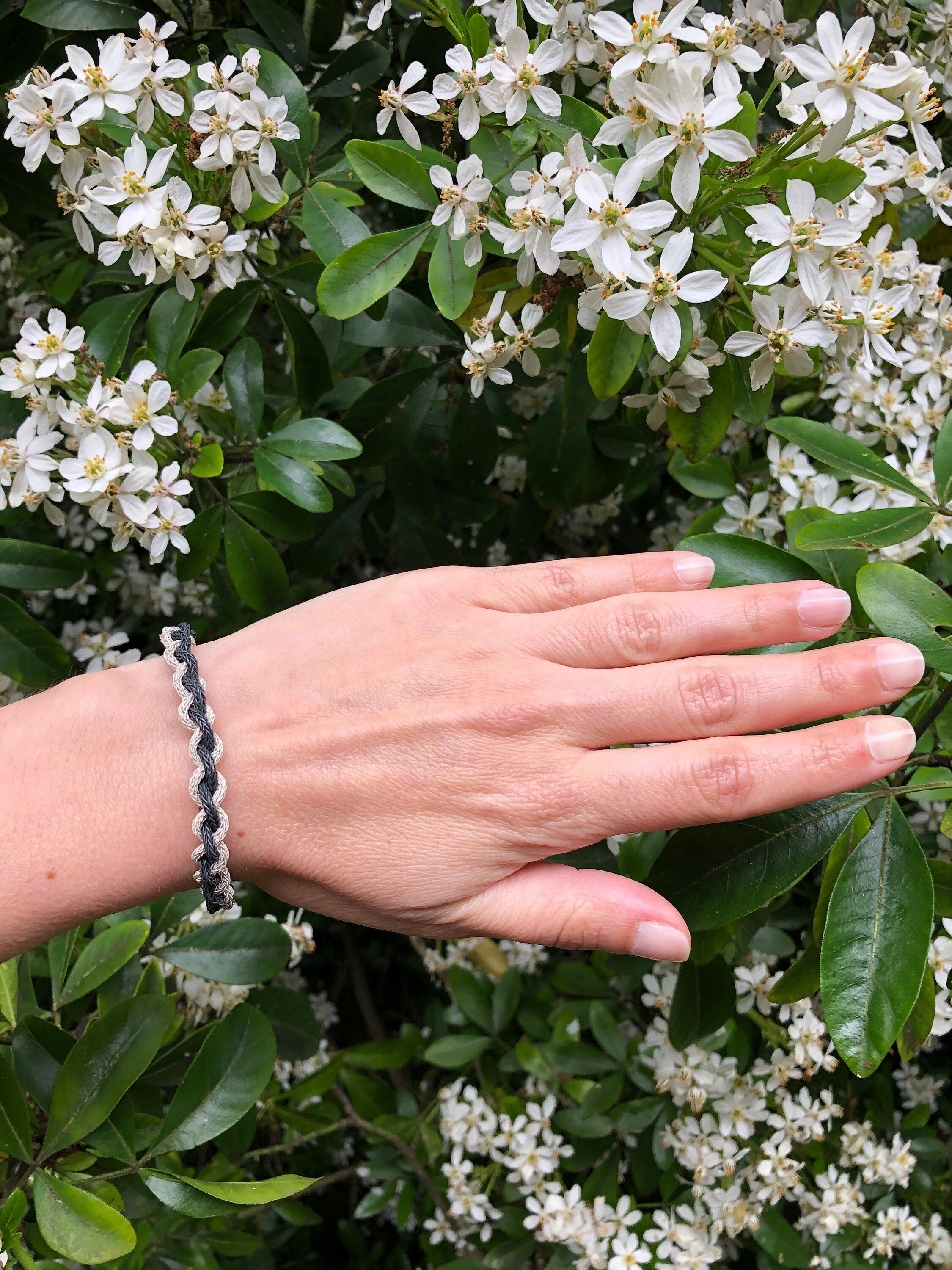 Handmade Two-Tone Braided Bracelet