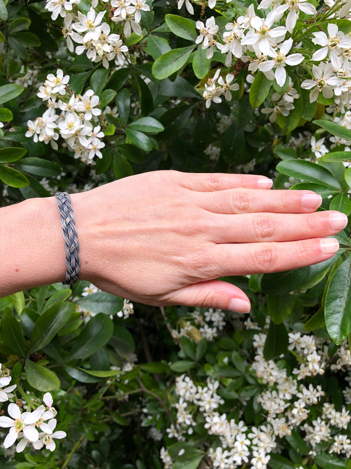 High-Quality WOVEN BRACELET, Handmade Weaved Bracelet, Personalised Jewelry, Anniversary, Silver Bead Bracelet, For Men, For Husband, Gift for Father available at Moyoni Design