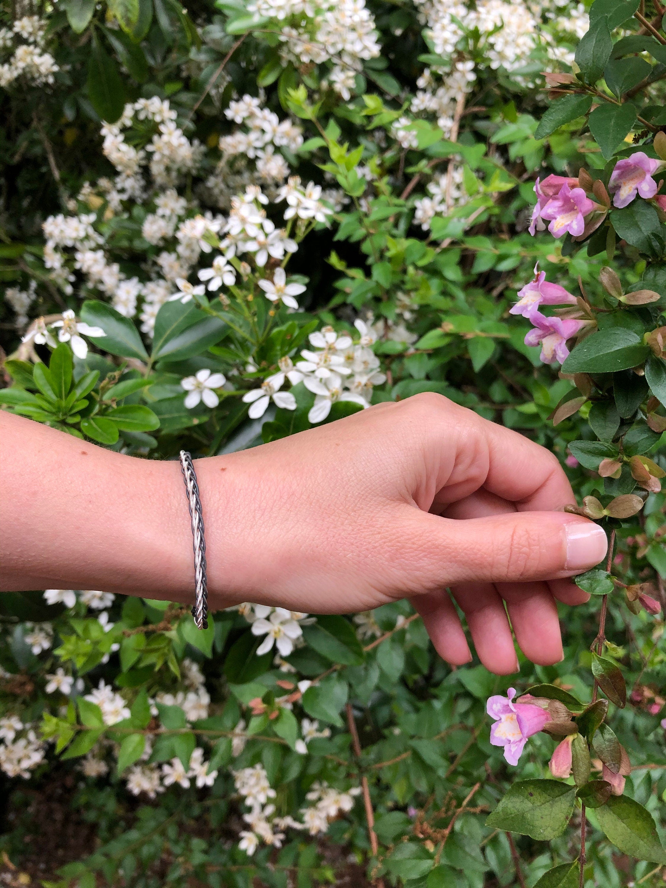 WOVEN BRACELET, Silver Bracelet, Wonderful Gift, Thin Silver Bracelet, Braided Bracelet, Women Wire Bracelet, Unisex Bracelet