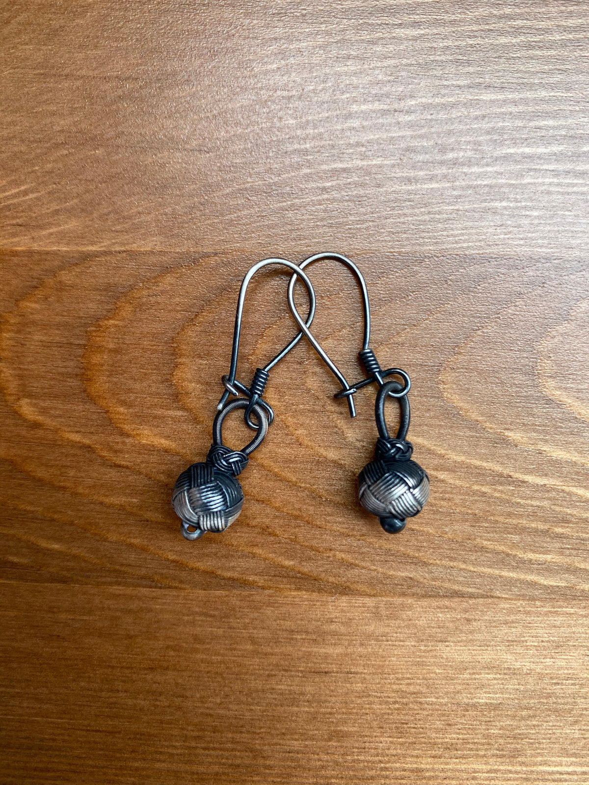 Braided Silver Drop Earrings