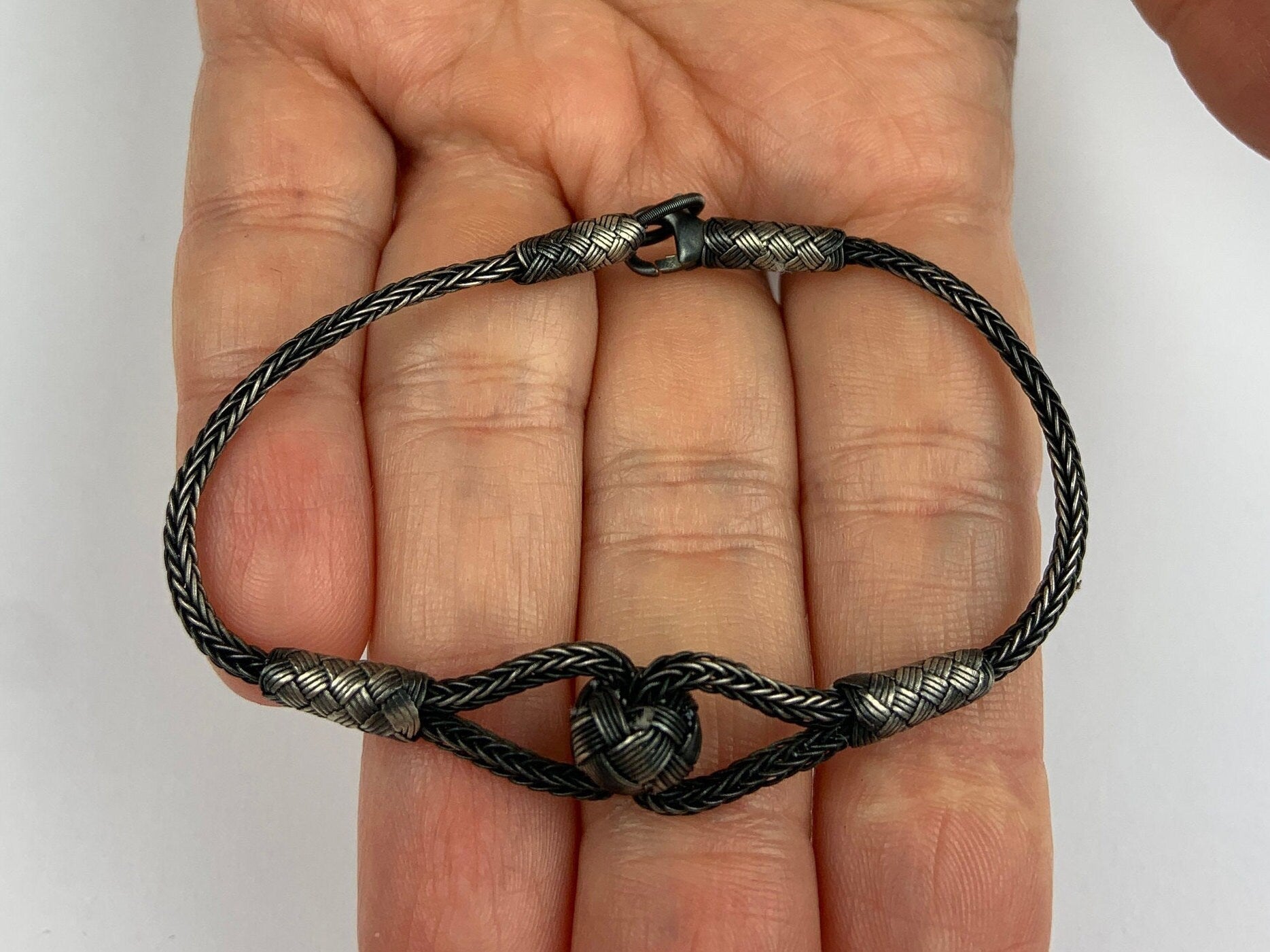 Delicate Sterling Silver, Weaved Infinity Jewelry, Braided Bracelet, Infinity Bracelet for Men, Handmade Bracelet, Boho Bracelet available at Moyoni Design