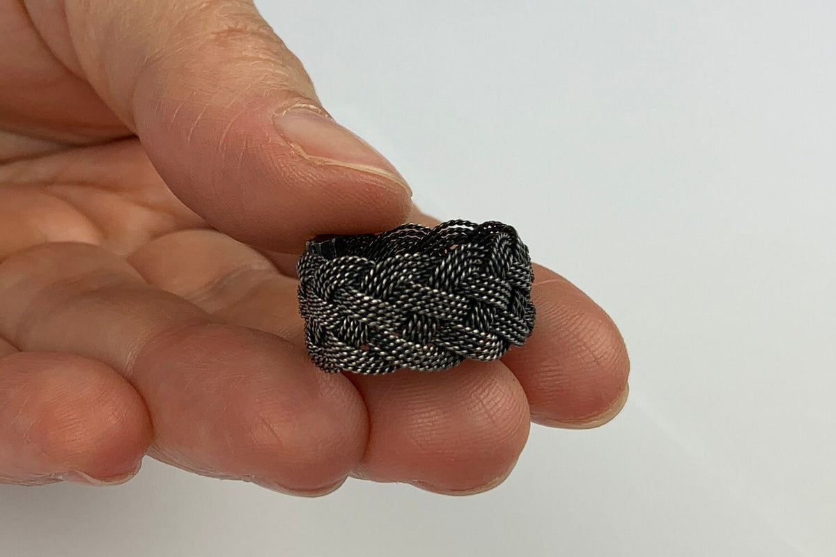 Braided Love: Exceptional Quality Sterling Silver Weaved Handmade Ring - Unisex, Handcrafted Weave Design