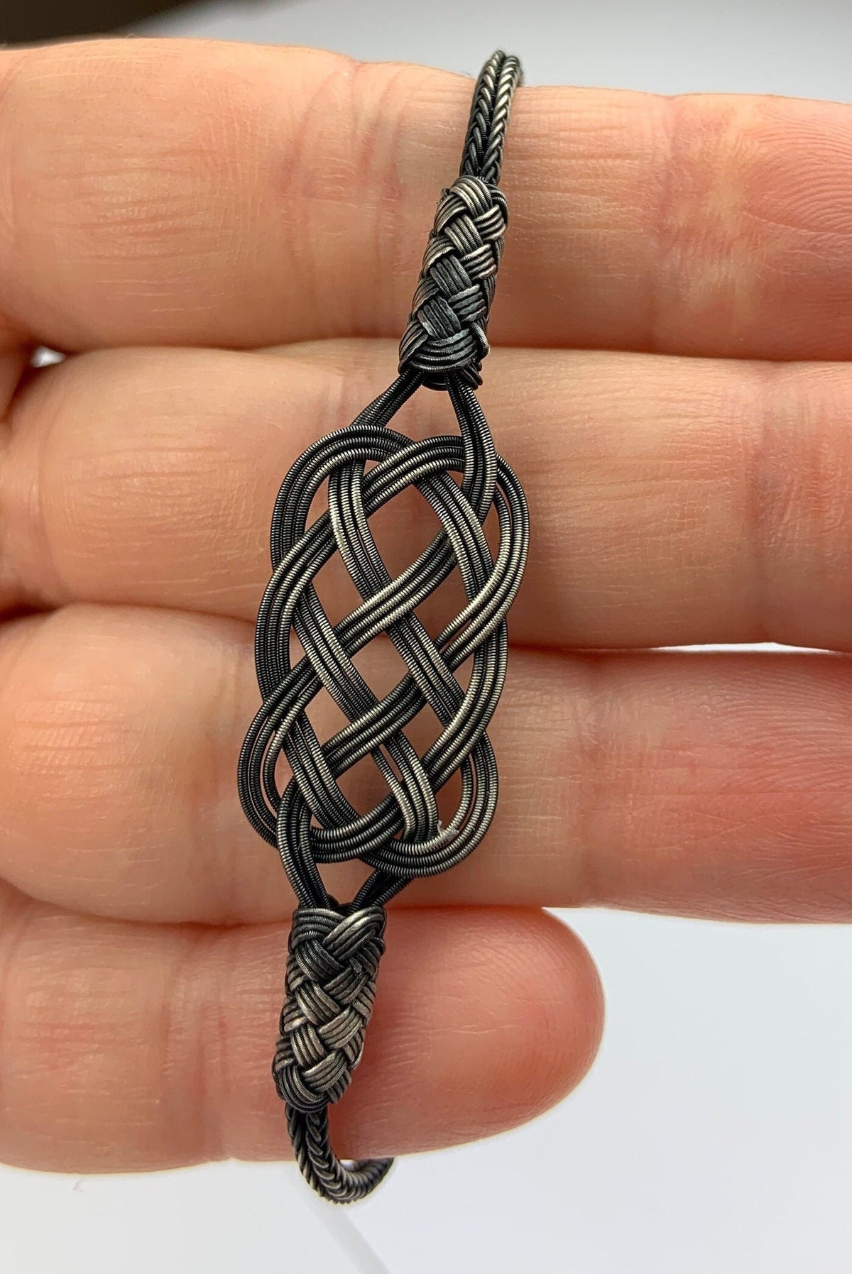Handmade Black Braided Infinity Knot Bracelet