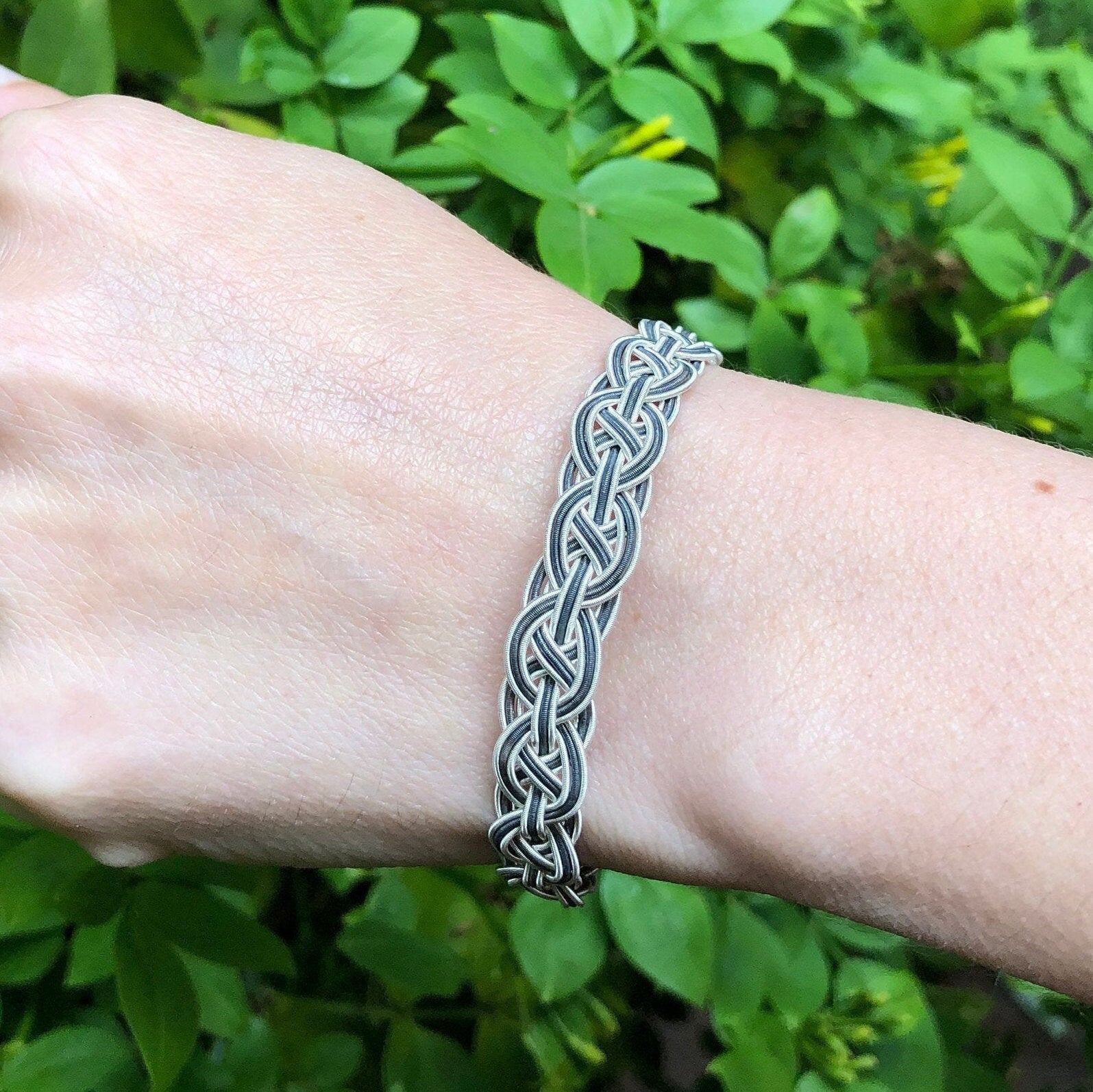 Dual-Toned Sterling Silver Braided Bracelet