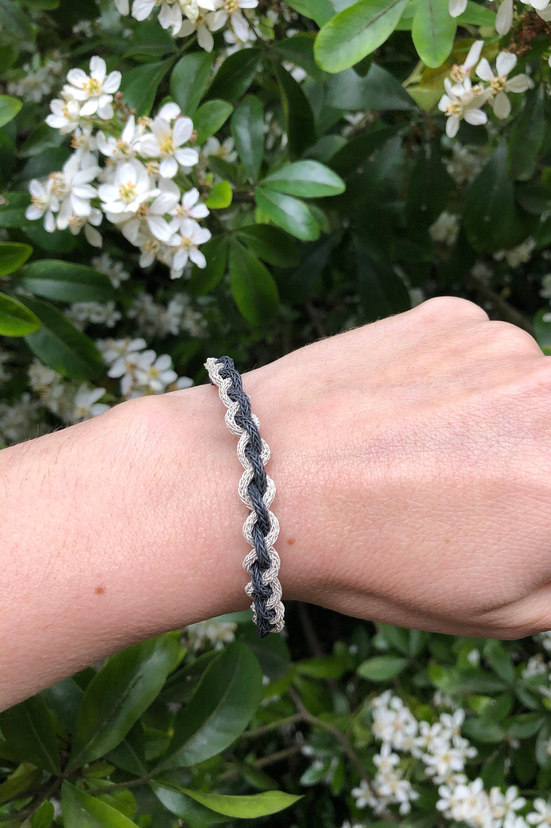 Handmade Two-Tone Braided Bracelet