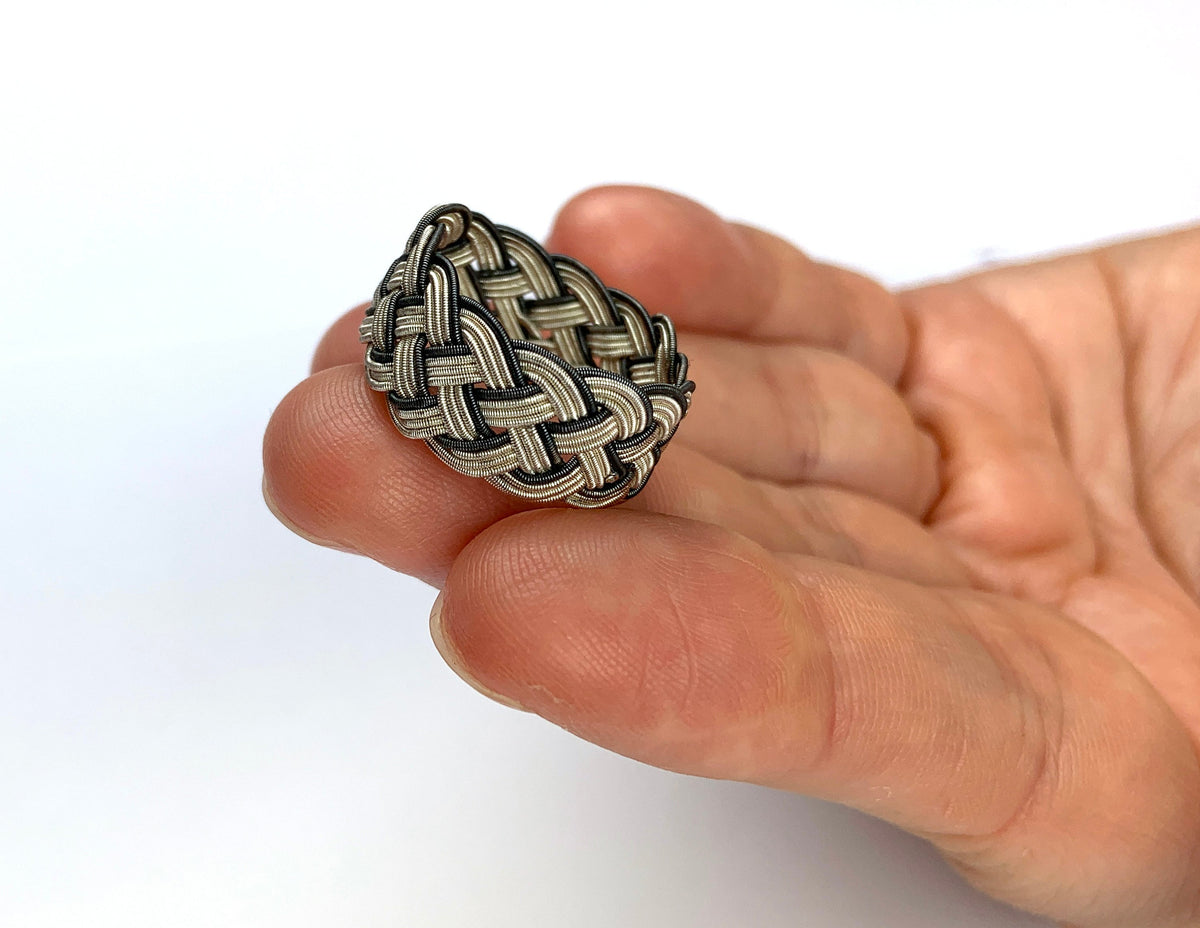 Sterling Silver Woven Ring: Handmade Unisex Band