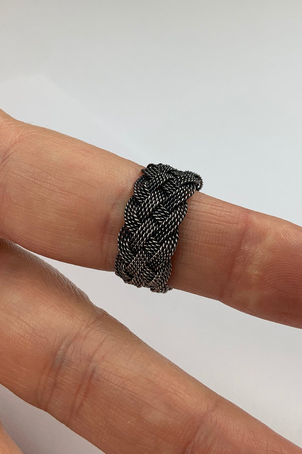 Braided Love: Exceptional Quality Sterling Silver Weaved Handmade Ring - Unisex, Handcrafted Weave Design