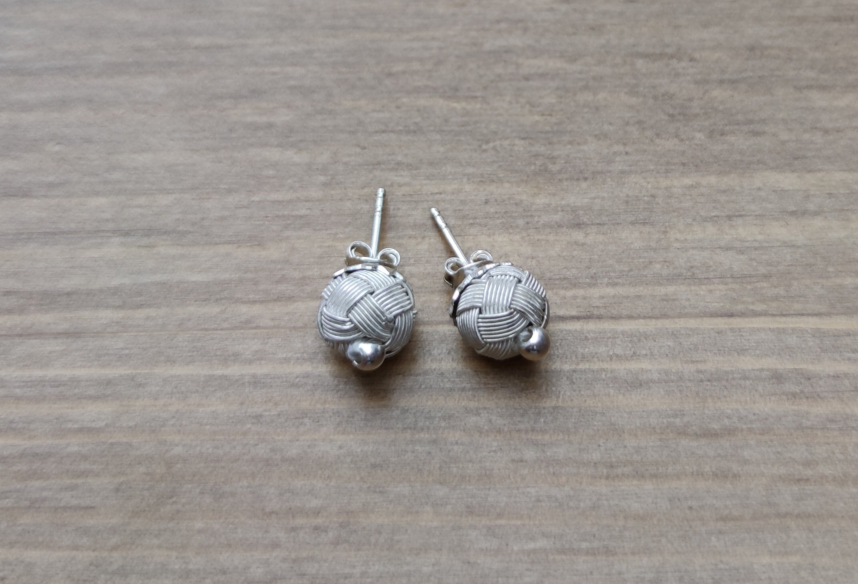 Sterling Silver Braided Stud Earrings