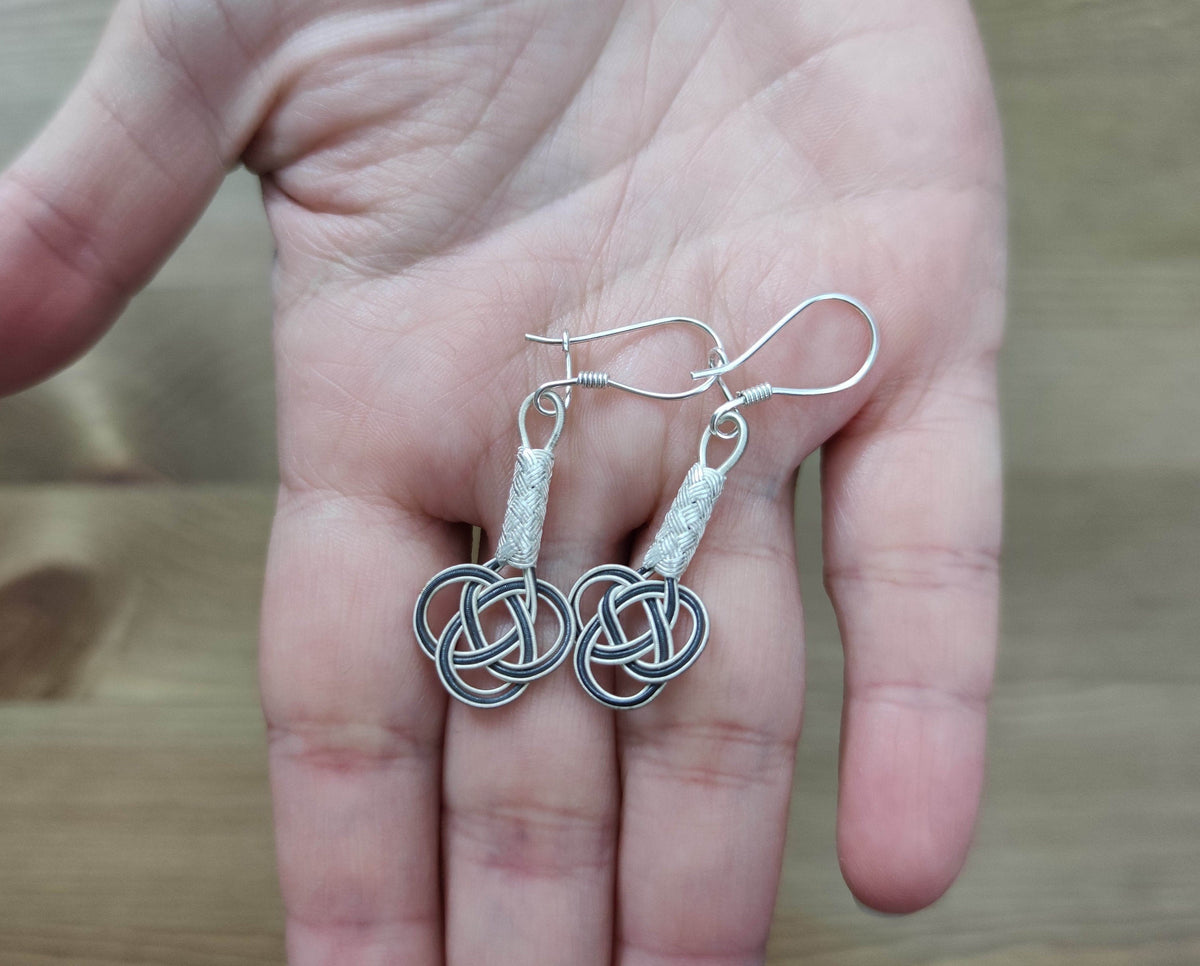 Two-Toned Infinity Silver Chain Dangle Earrings - Boho Chic Gift for Lover