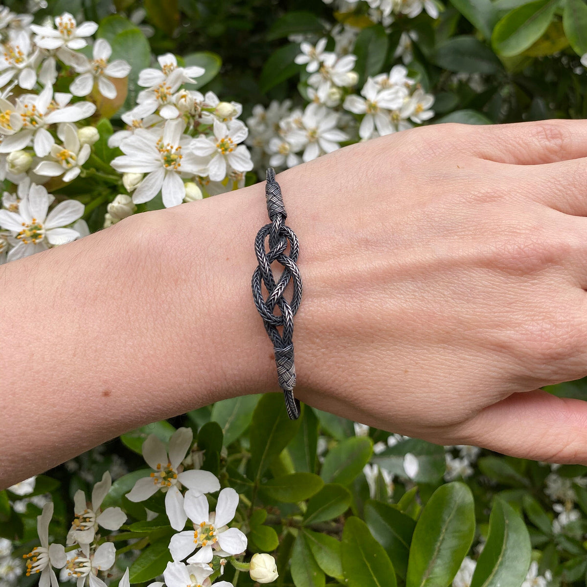 High-Quality Sterling Silver Weaved Handmade Bracelet, Unisex Bracelet available at Moyoni Design