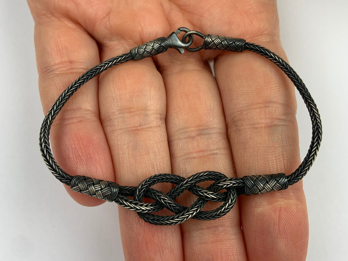 High-Quality Sterling Silver Weaved Handmade Bracelet, Unisex Bracelet available at Moyoni Design