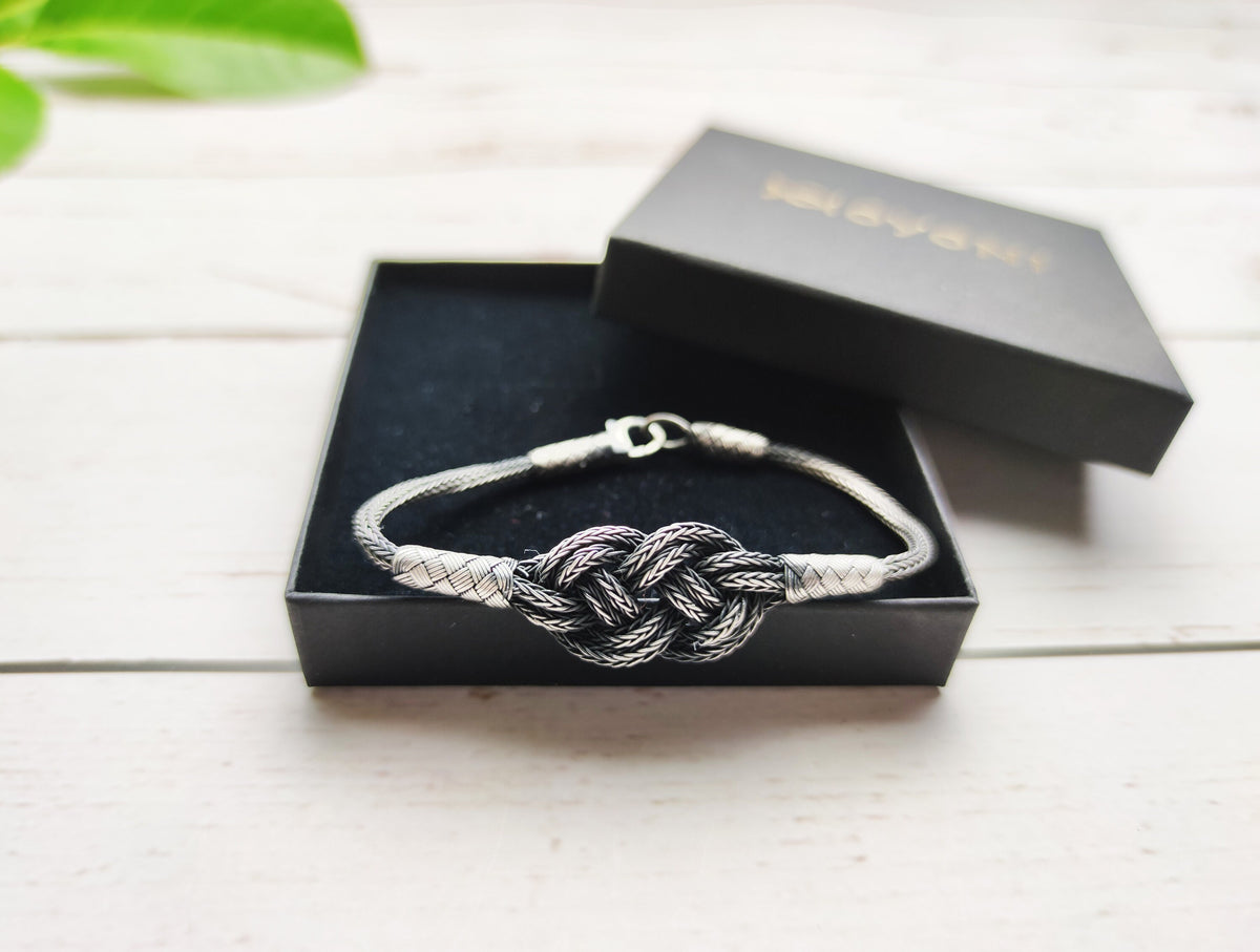 Sterling Silver Infinity Knot Braided Bracelet