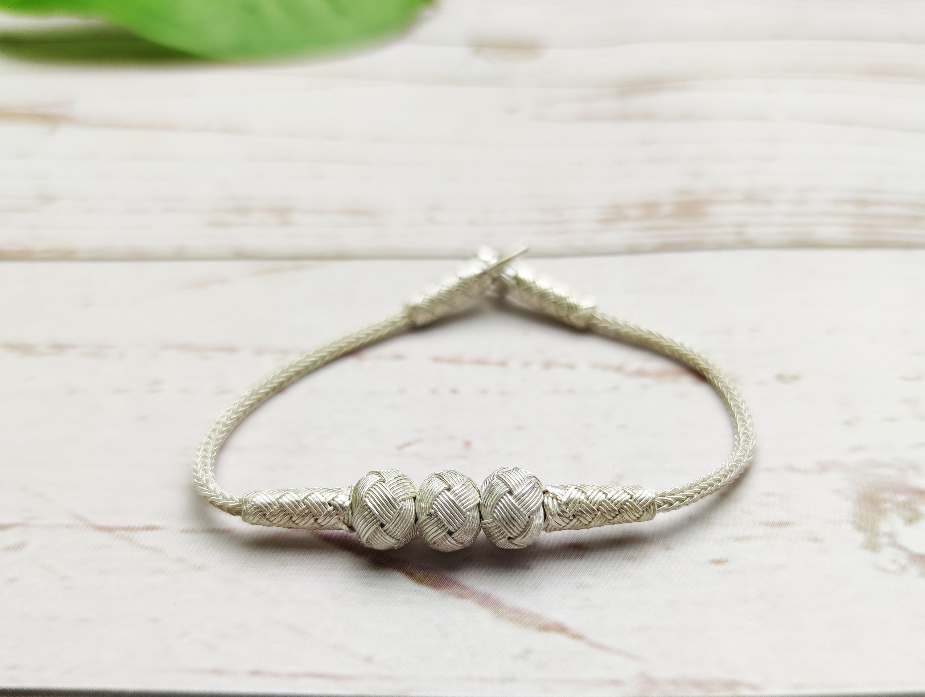 Silver Braided Bracelet For Women