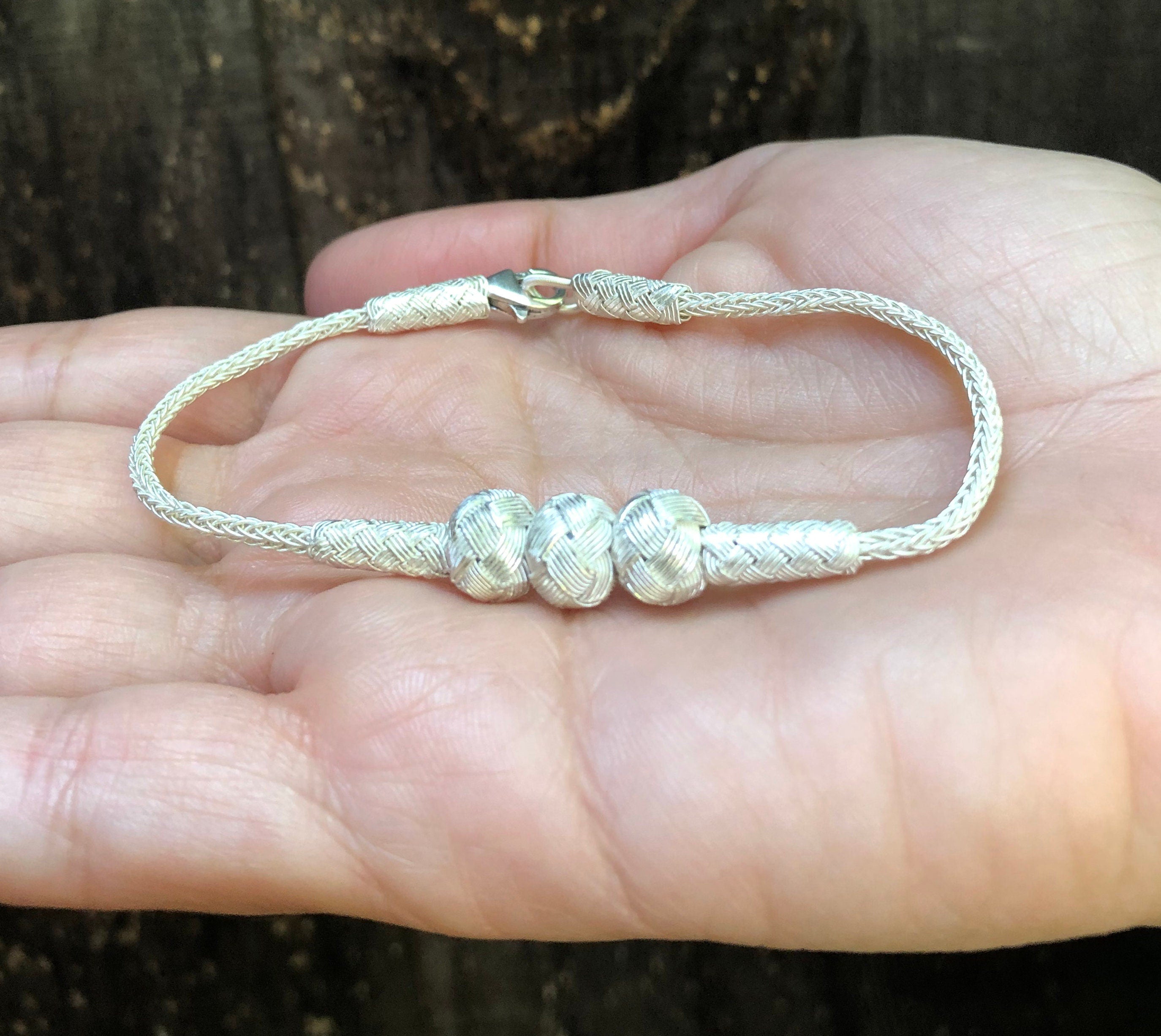 Silver Braided Bracelet For Women