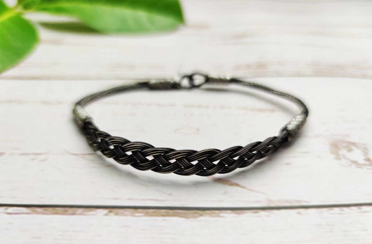 Stylish BRAIDED BRACELET, Sterling Silver, Chain Handmade Bracelet, Silver Chain Bracelet, Gift for Mom available at Moyoni Design