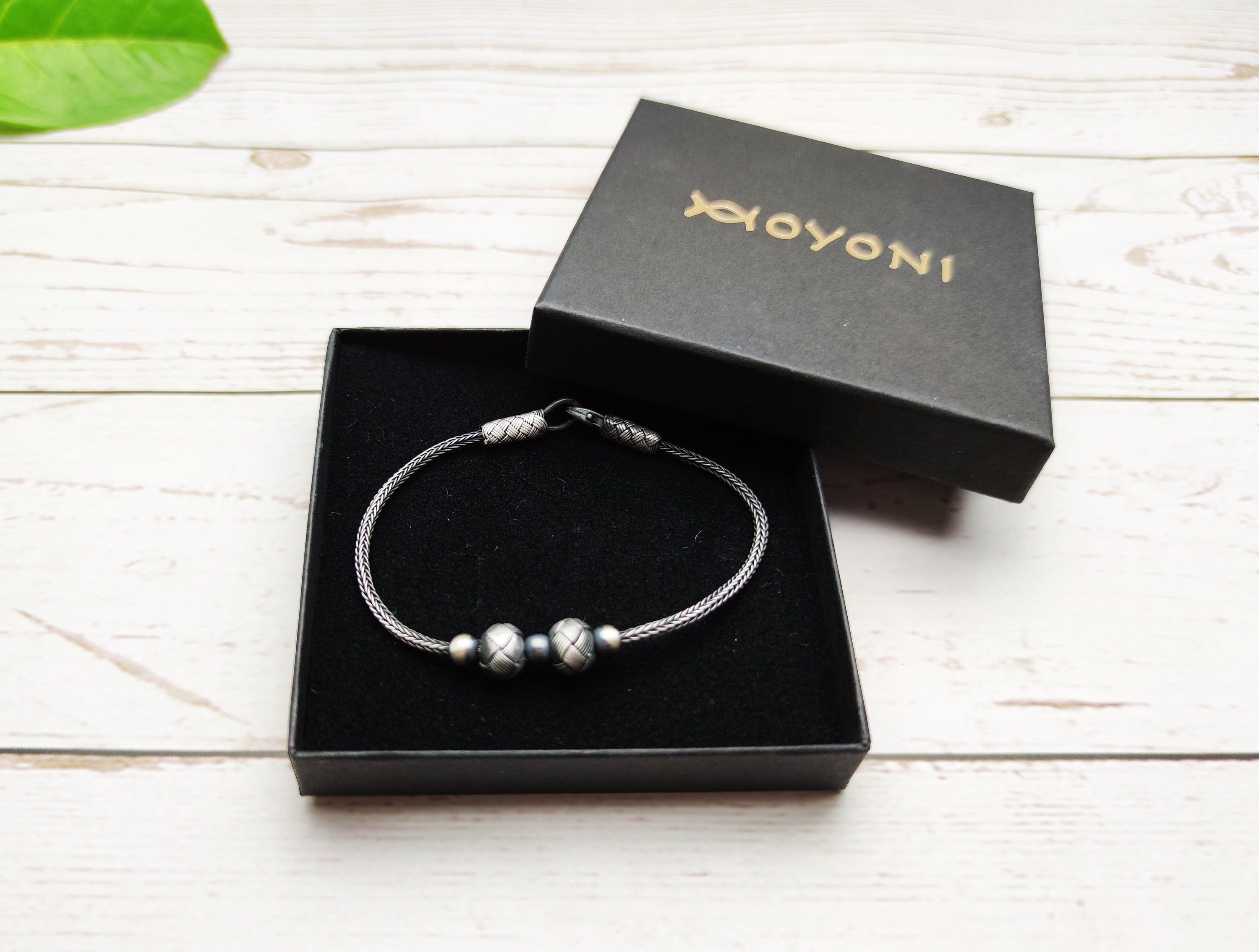 Elegant Weaved Infinity Sterling Silver Braided Bracelet, Infinity Bracelet for Men, Handmade Bracelet, Boho Bracelet available at Moyoni Design