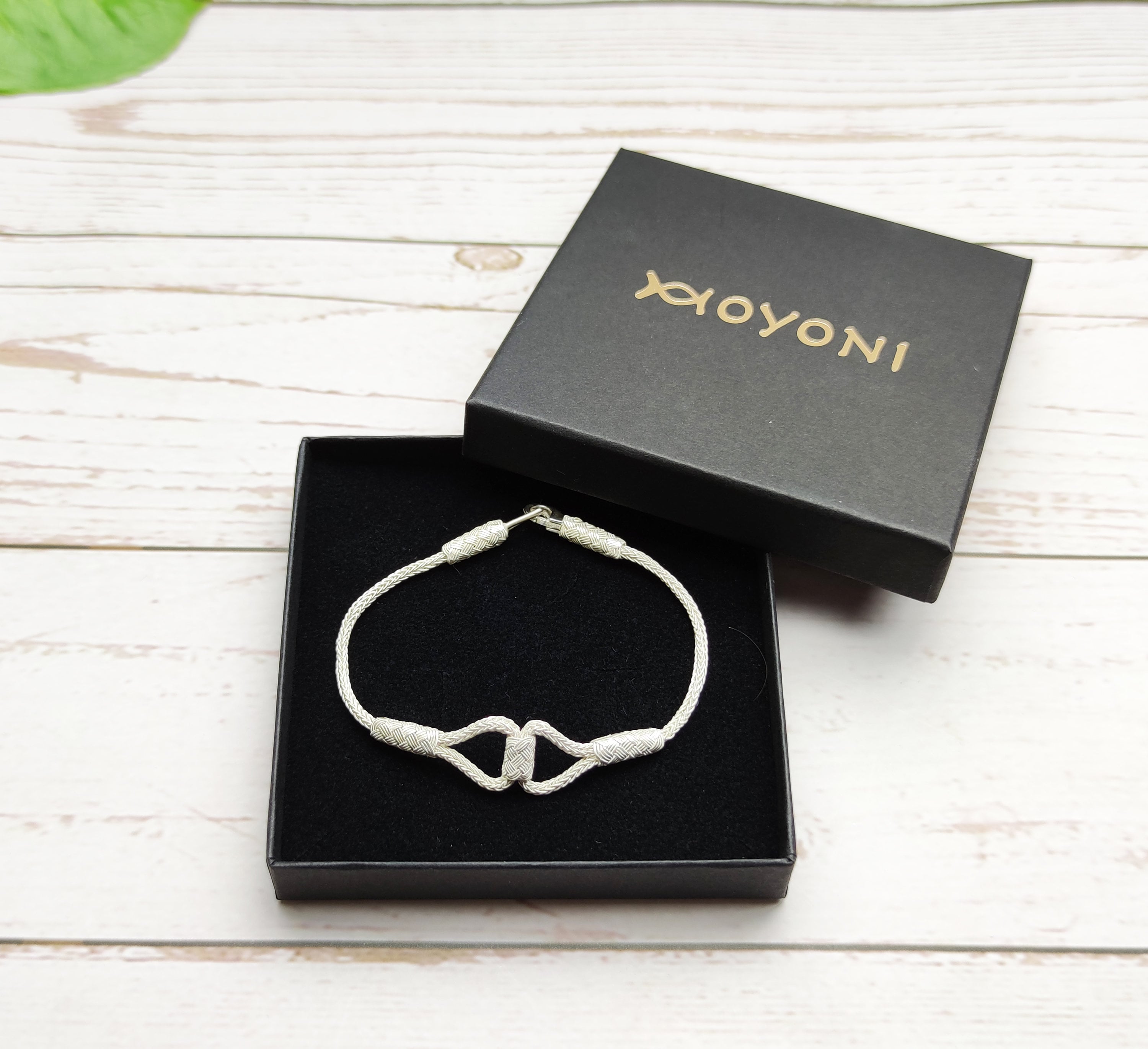 Delicate Sterling Silver Braided Bracelet - Handcrafted Knot Design