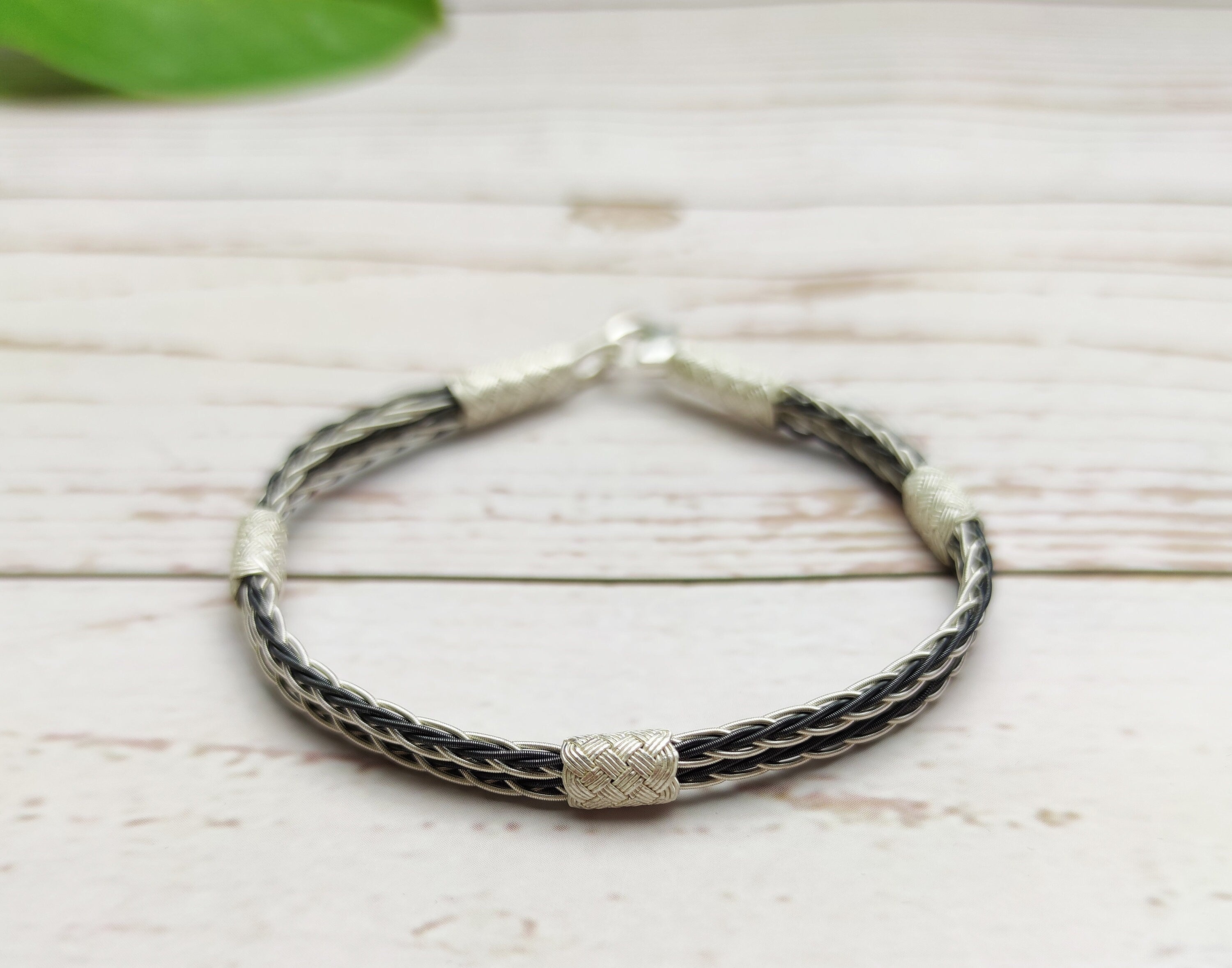 Sterling Silver Braided Bracelet with Textured Accents