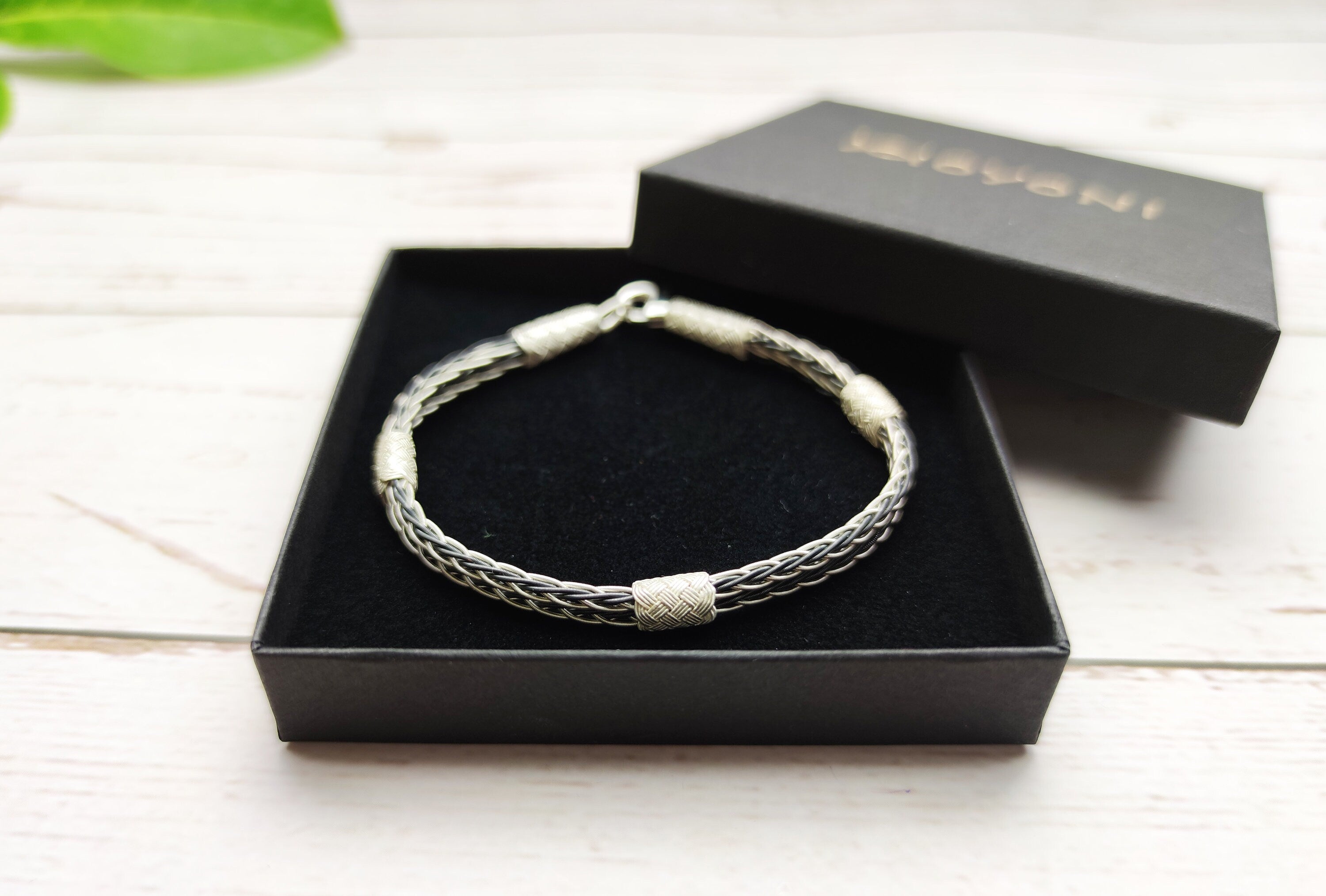 Sterling Silver Braided Bracelet with Textured Accents