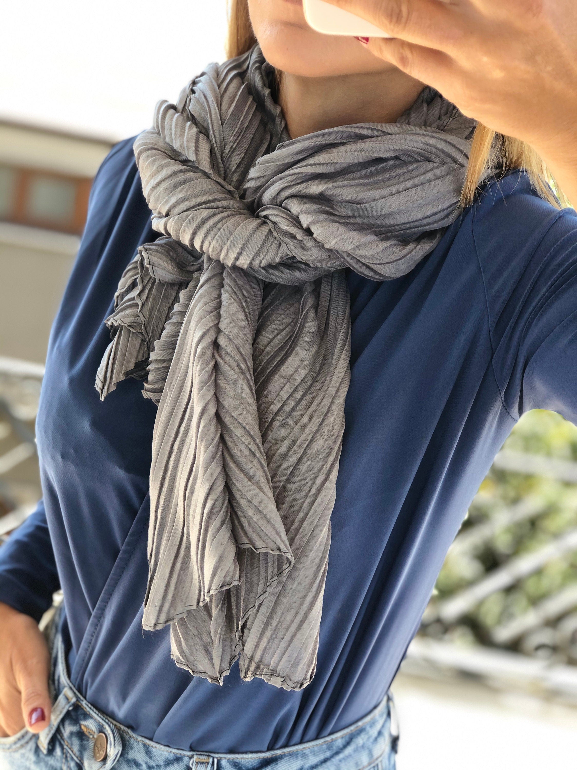 Versatile Pleated Scarf for Women - Lightweight Fashion Accessory