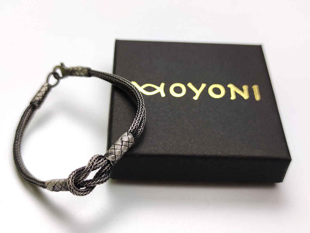 Trendy BRAIDED BRACELET, Sterling Silver, Weaved Handmade Bracelet, Silver Chain Bracelet, Layered Bracelet, Birthday Gift Bracelet, Boho Bracelet available at Moyoni Design