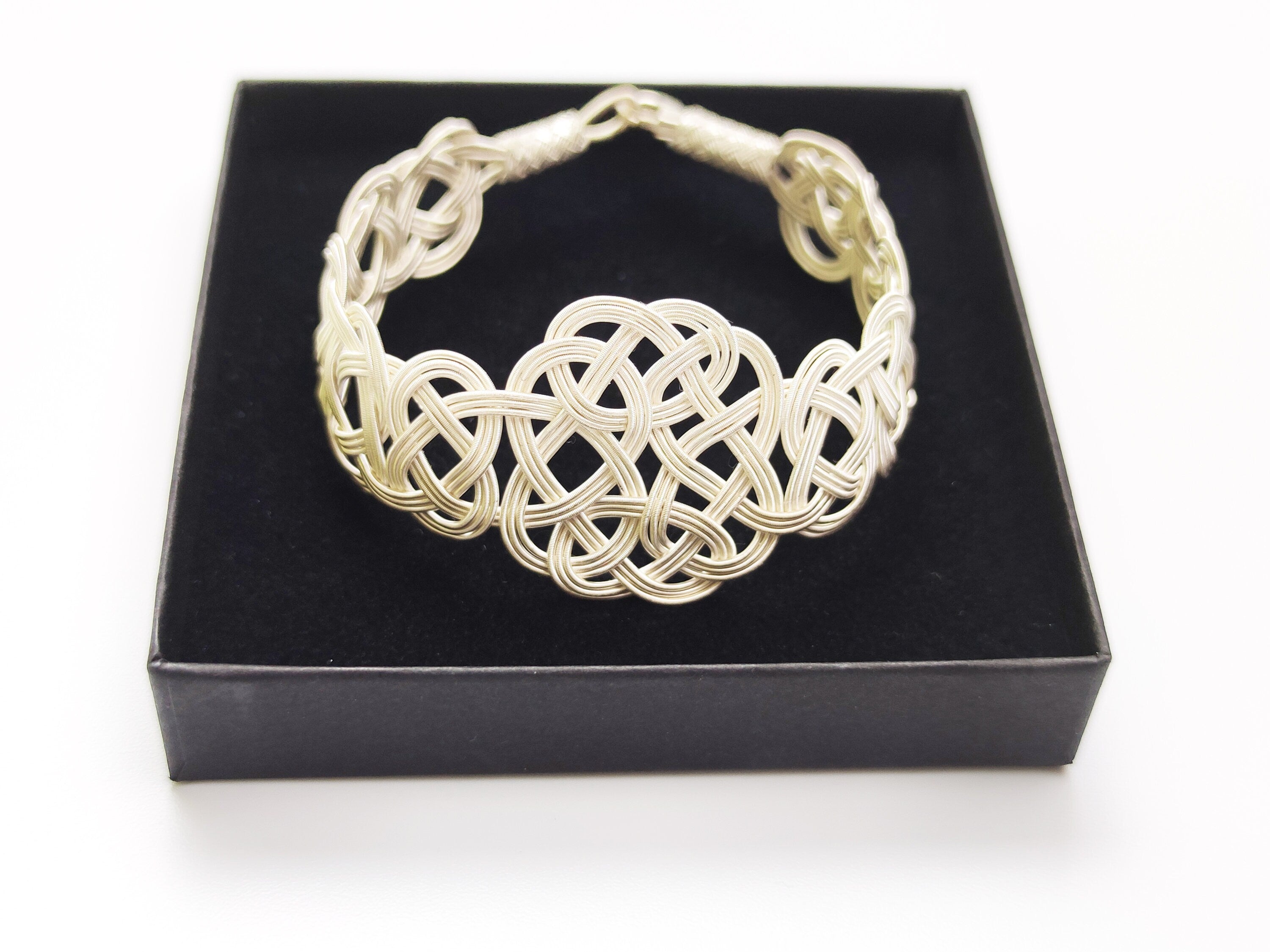 Intricate Sterling Silver Braided Headband - Handcrafted Knot Design