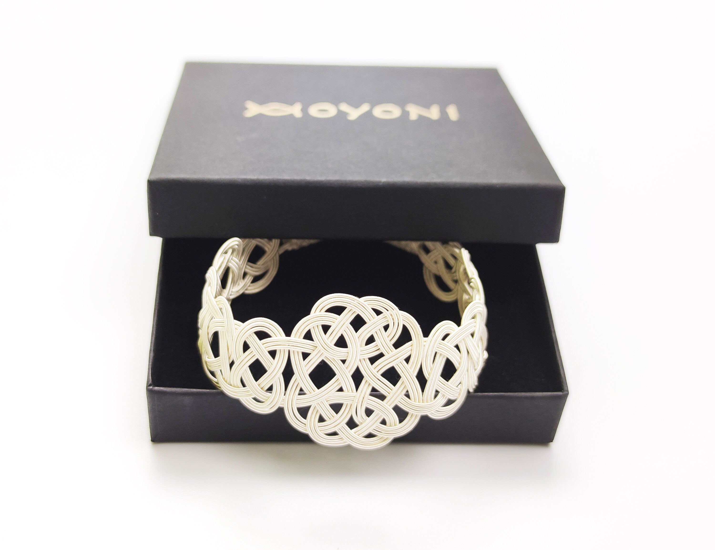 Intricate Sterling Silver Braided Headband - Handcrafted Knot Design