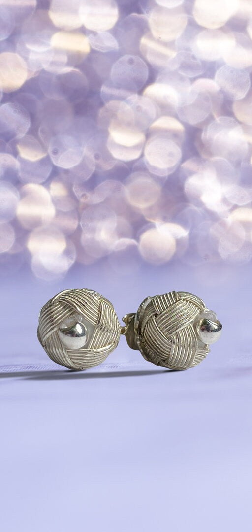 Sterling Silver Braided Stud Earrings