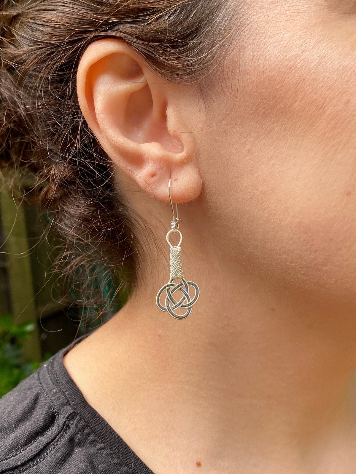 Two-Toned Infinity Silver Chain Dangle Earrings - Boho Chic Gift for Lover