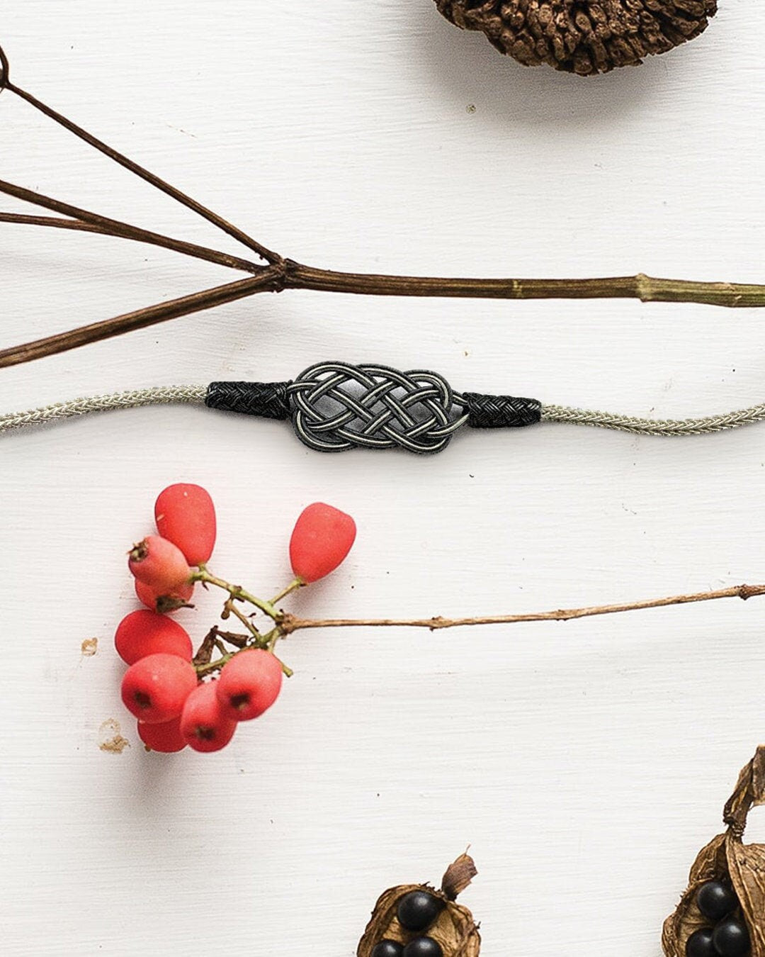 Intricate Silver Braided Knot Bracelet