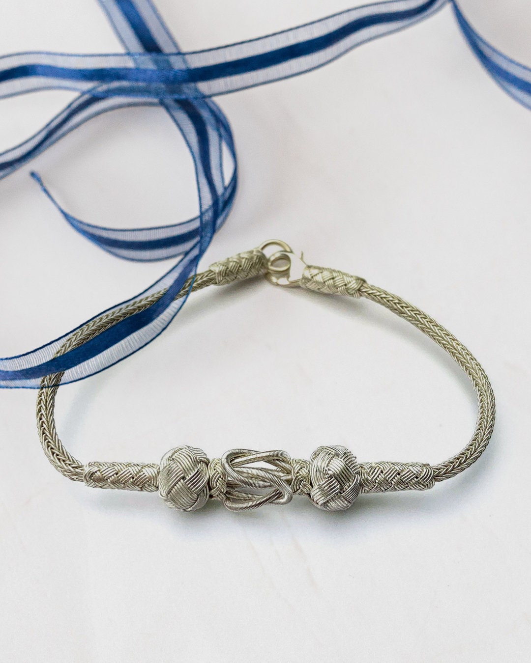 High-Quality STERLING SILVER WEAVED, Women Macrame Bracelet, Silver Macrame Bracelet, Lovely Bracelet, Boho Bracelet, Handmade Bracelet available at Moyoni Design