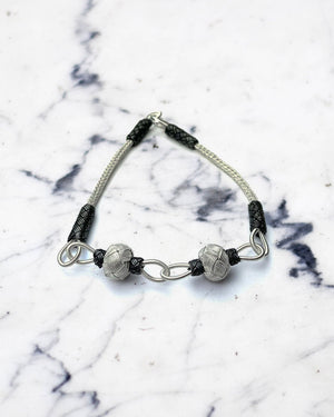 Trendy TWO TONED BRACELET, Toned Link Bracelet, Sterling Charm Braid, Minimalist Bracelet, Silver Chain Band, Braided Bracelet, Women Silver Band available at Moyoni Design