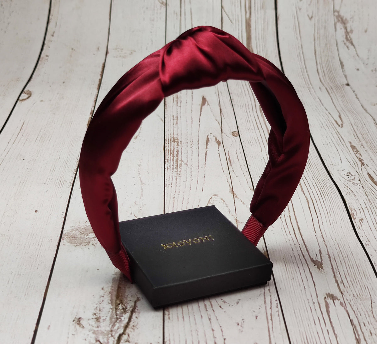 Dark Red Satin Knotted Headband, Padded Alice Band, Autumn Wedding Guest Hair Accessory