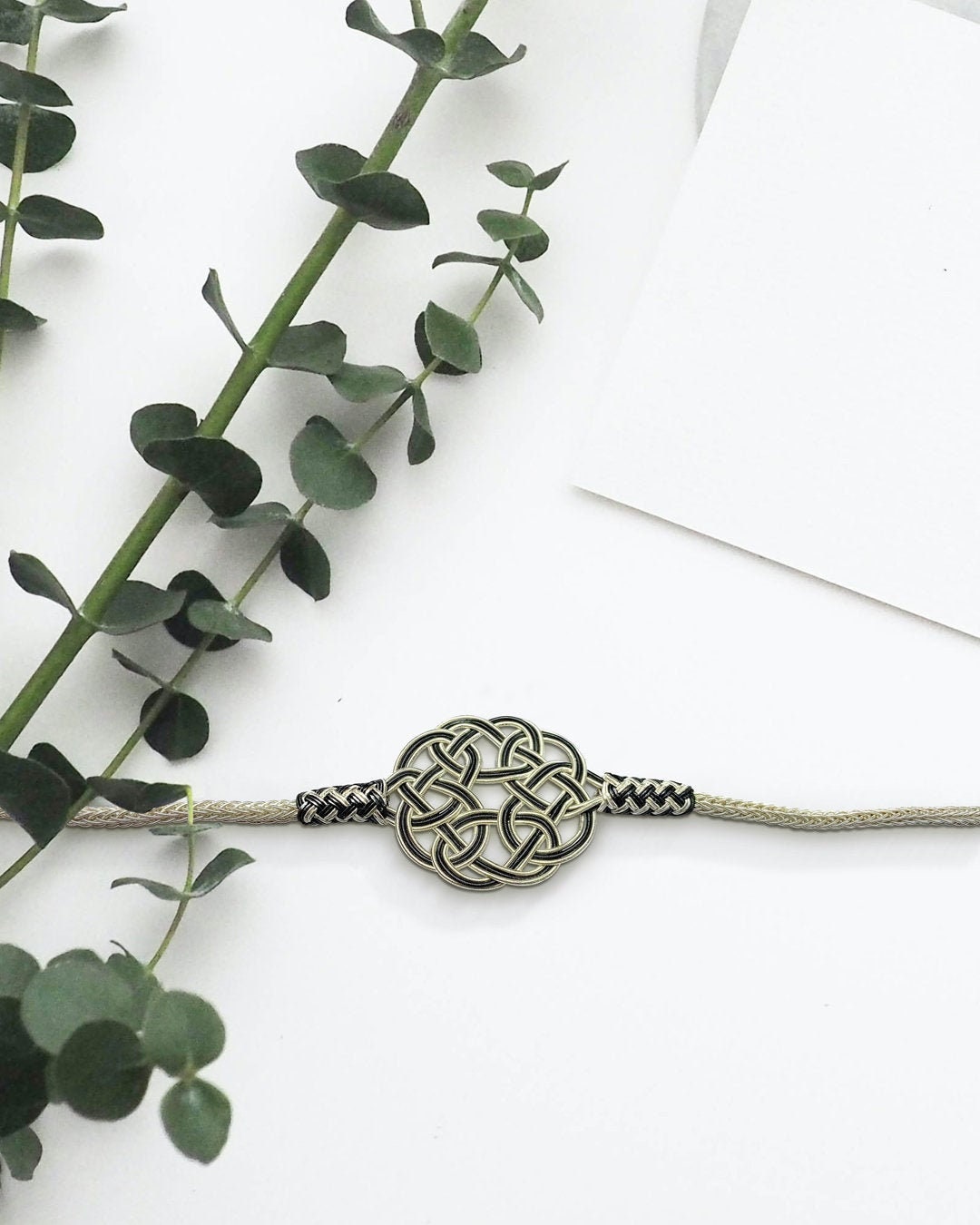 Beautiful Celtic Knot Braided Bracelet - Elegant Handcrafted Silver Accessory Wonderful Gift available at Moyoni Design