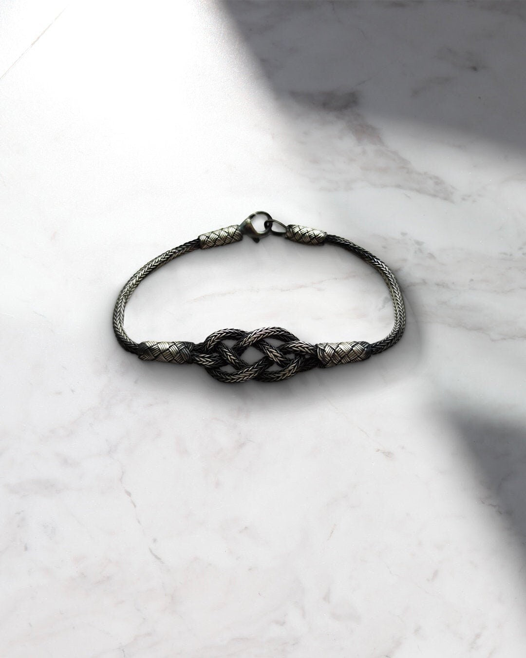 High-Quality Sterling Silver Weaved Handmade Bracelet, Unisex Bracelet available at Moyoni Design