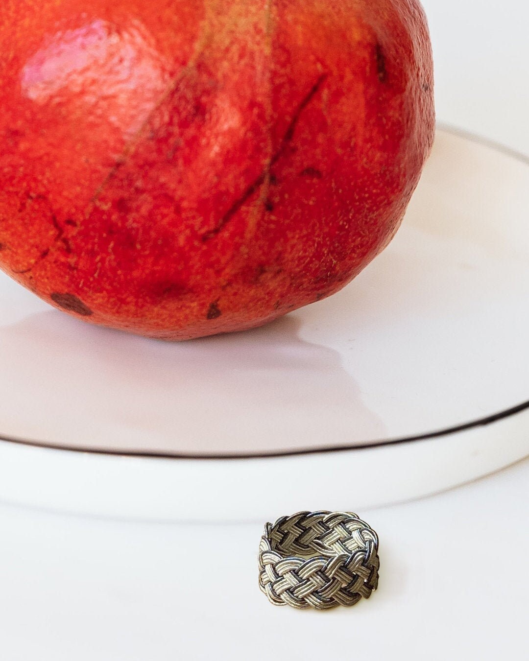 Sterling Silver Woven Ring: Handmade Unisex Band