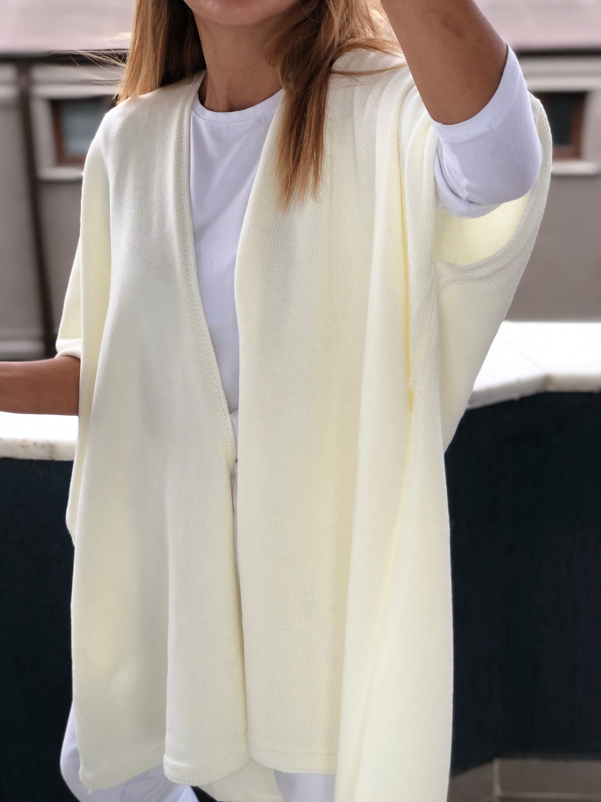 Beige Wool Acrylic Poncho Cardigan - Perfect for Winter and Autumn, Saint Patrick's Day Gift for Her