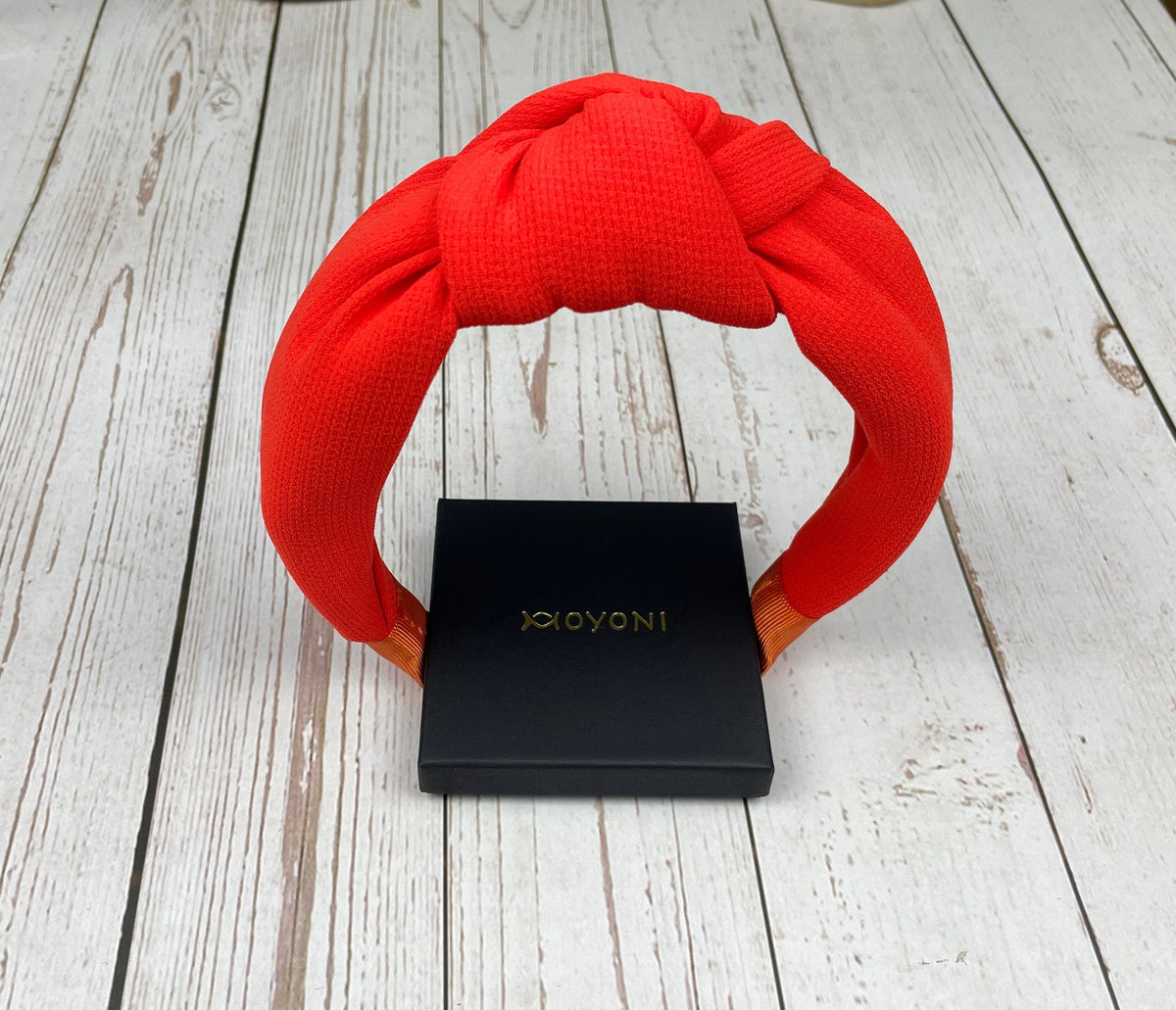 Orange Crepe Knotted Headband for Women, Padded Alice Band, Summer Wedding Guest Accessory