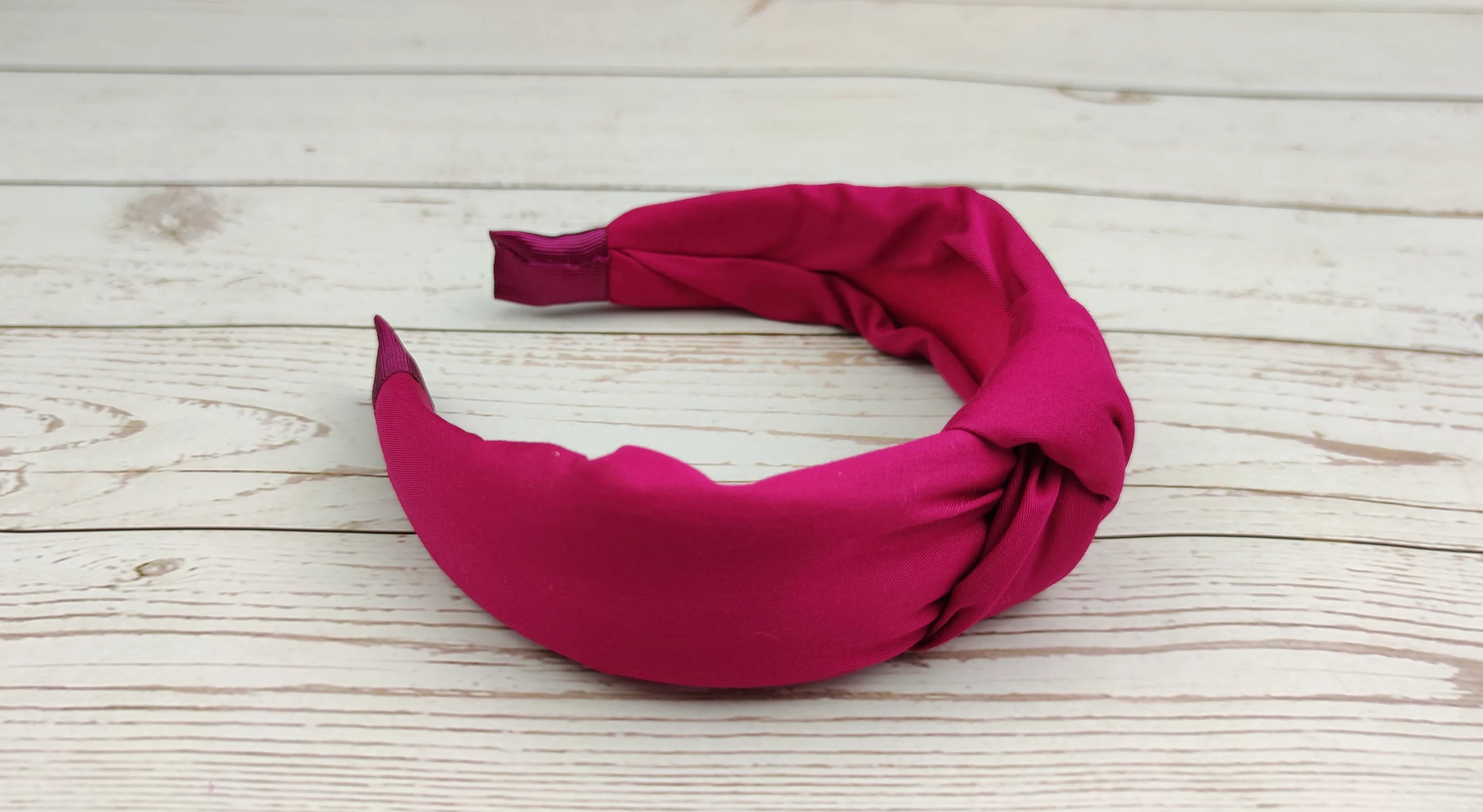 Fuschia Pink Color Crepe Headband, Knotted Headband, Women Headband, Headband for Girl, Cyclamen Pink Turban Hairband with Padded