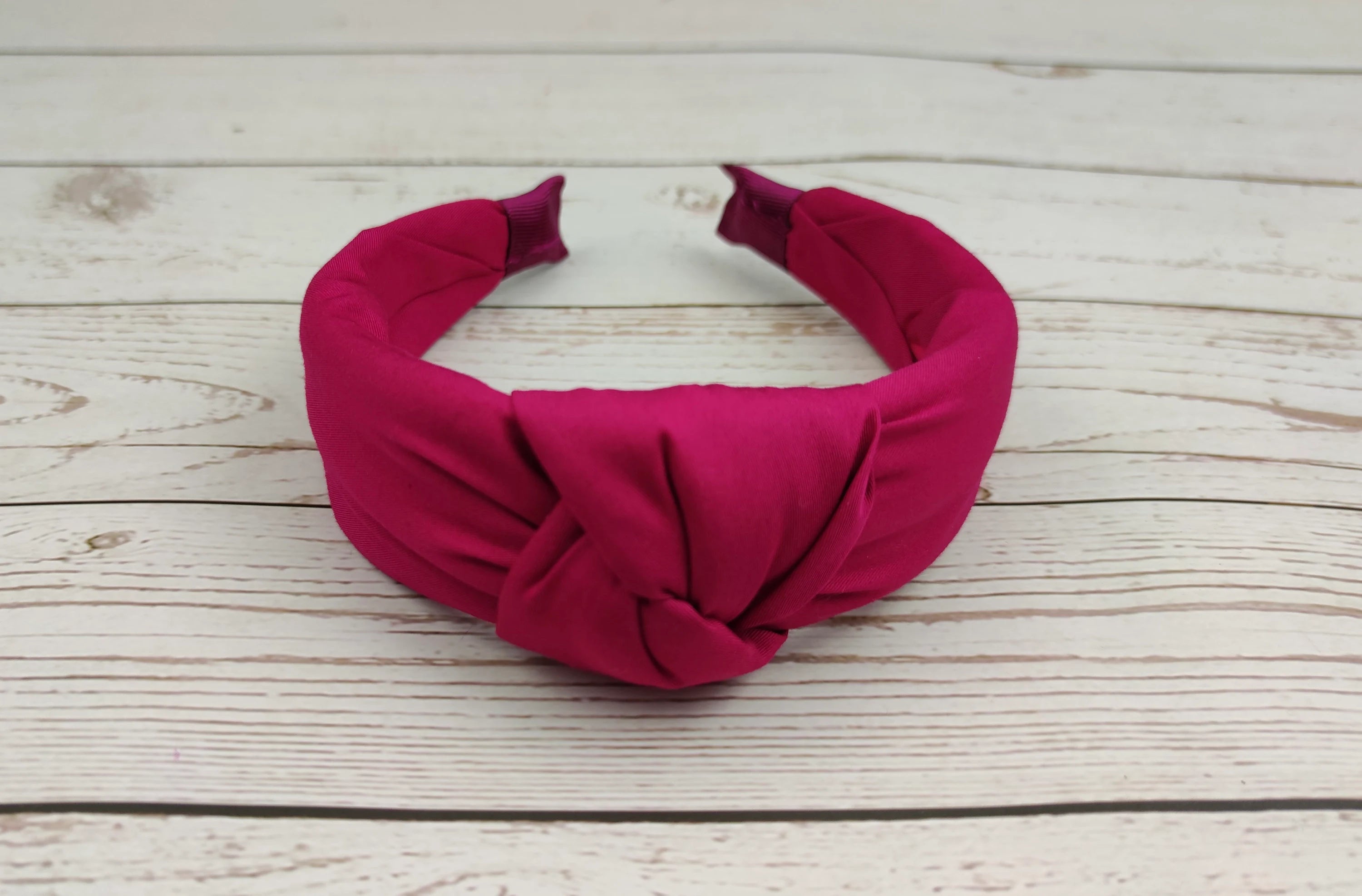 Fuschia Pink Color Crepe Headband, Knotted Headband, Women Headband, Headband for Girl, Cyclamen Pink Turban Hairband with Padded