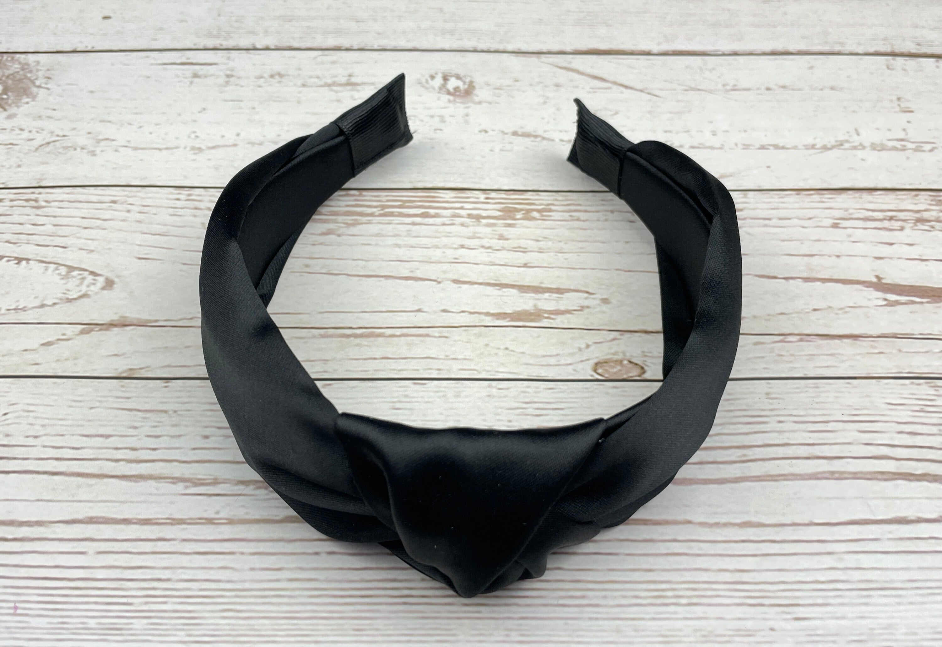 Black Satin Knotted Headband for Women - A Chic and Stylish Hair Accessory without padded