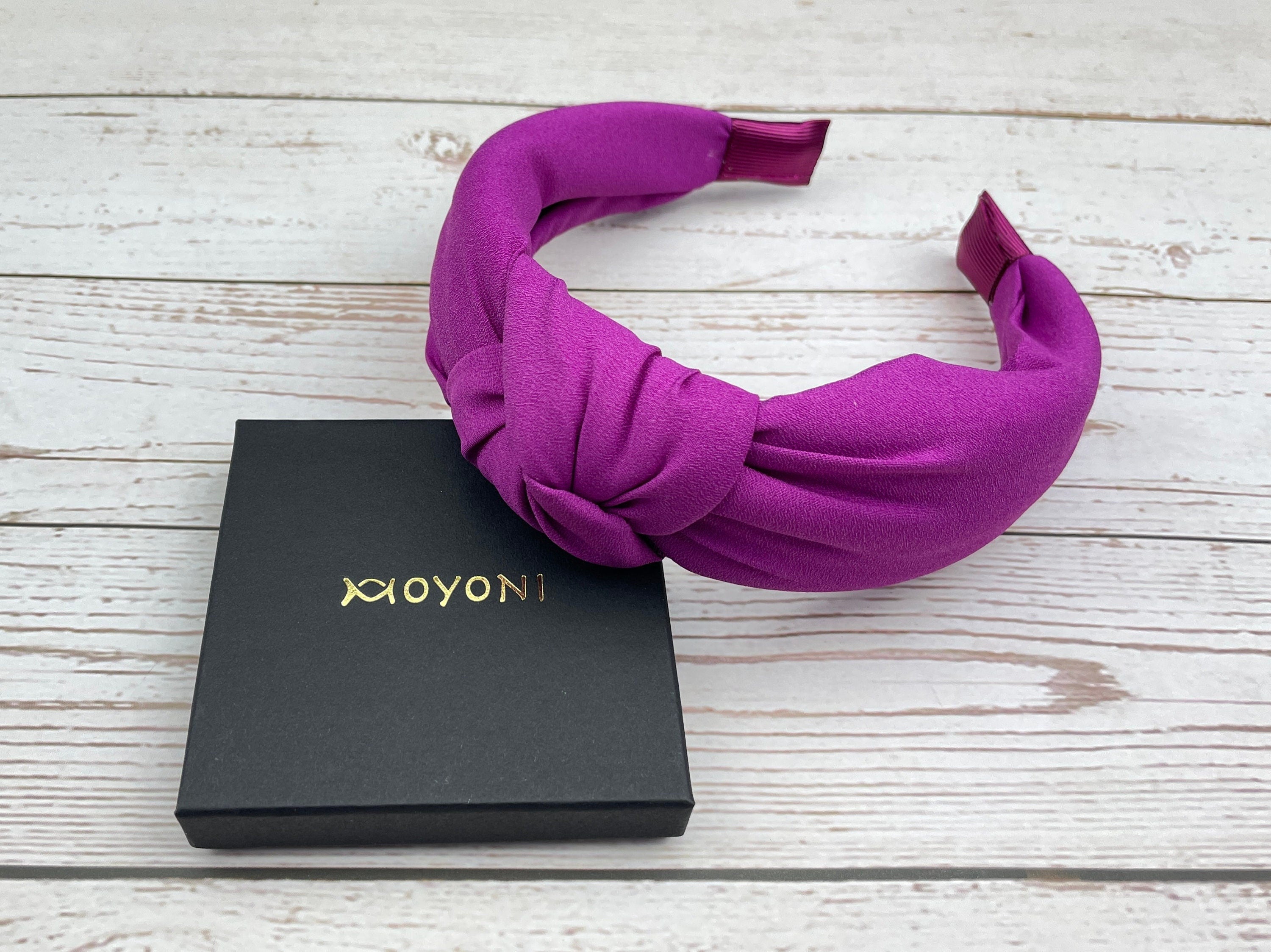 Premium Cyclamen Pink Color Padded Headband, Dark Pink Knotted Headband, Women Headband, Headband for Girl, Dark Pink Turban Hairband available at Moyoni Design