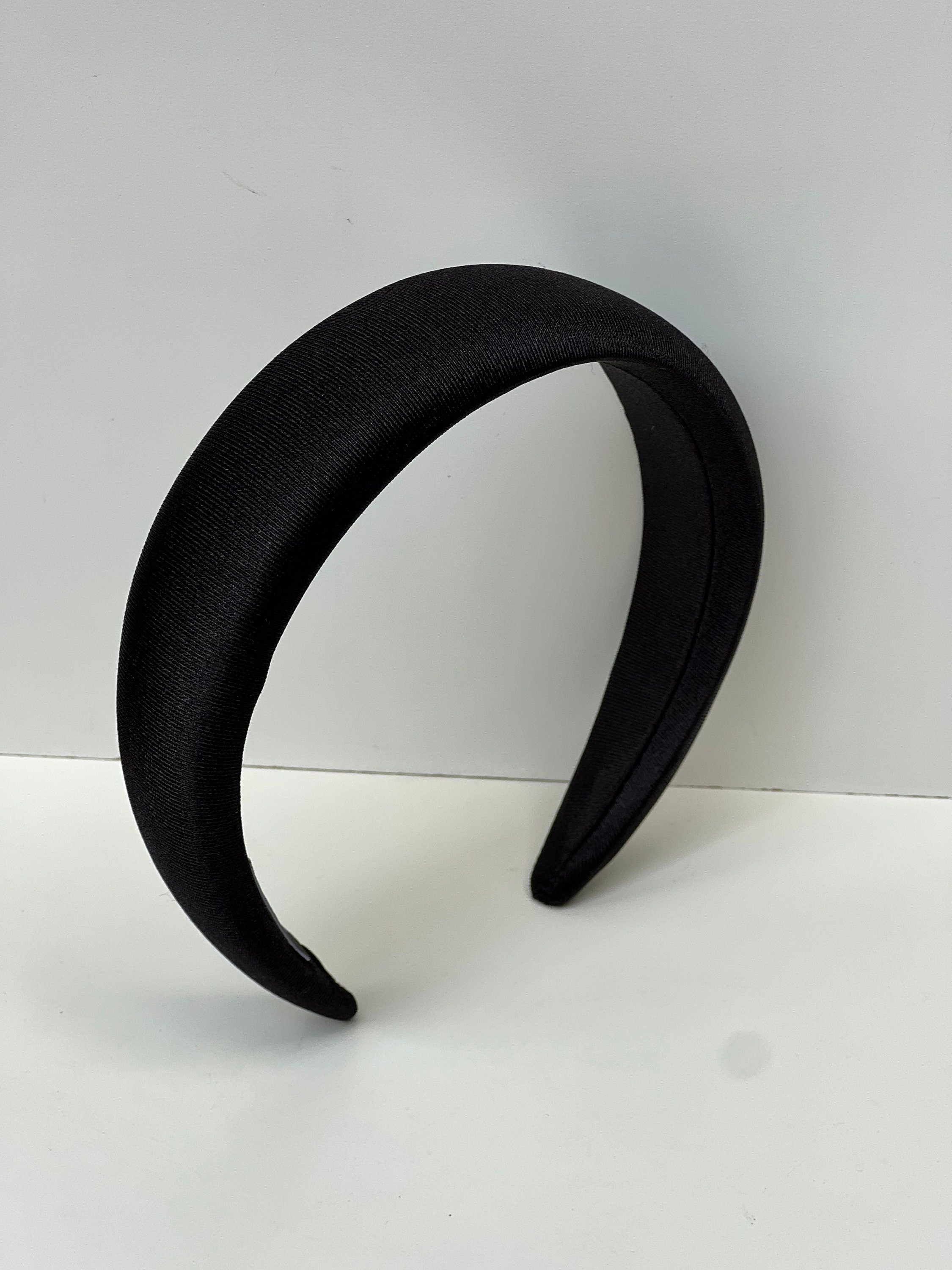 Stay comfortable and stylish with these black satin headbands, featuring a padded design for all-day wear.