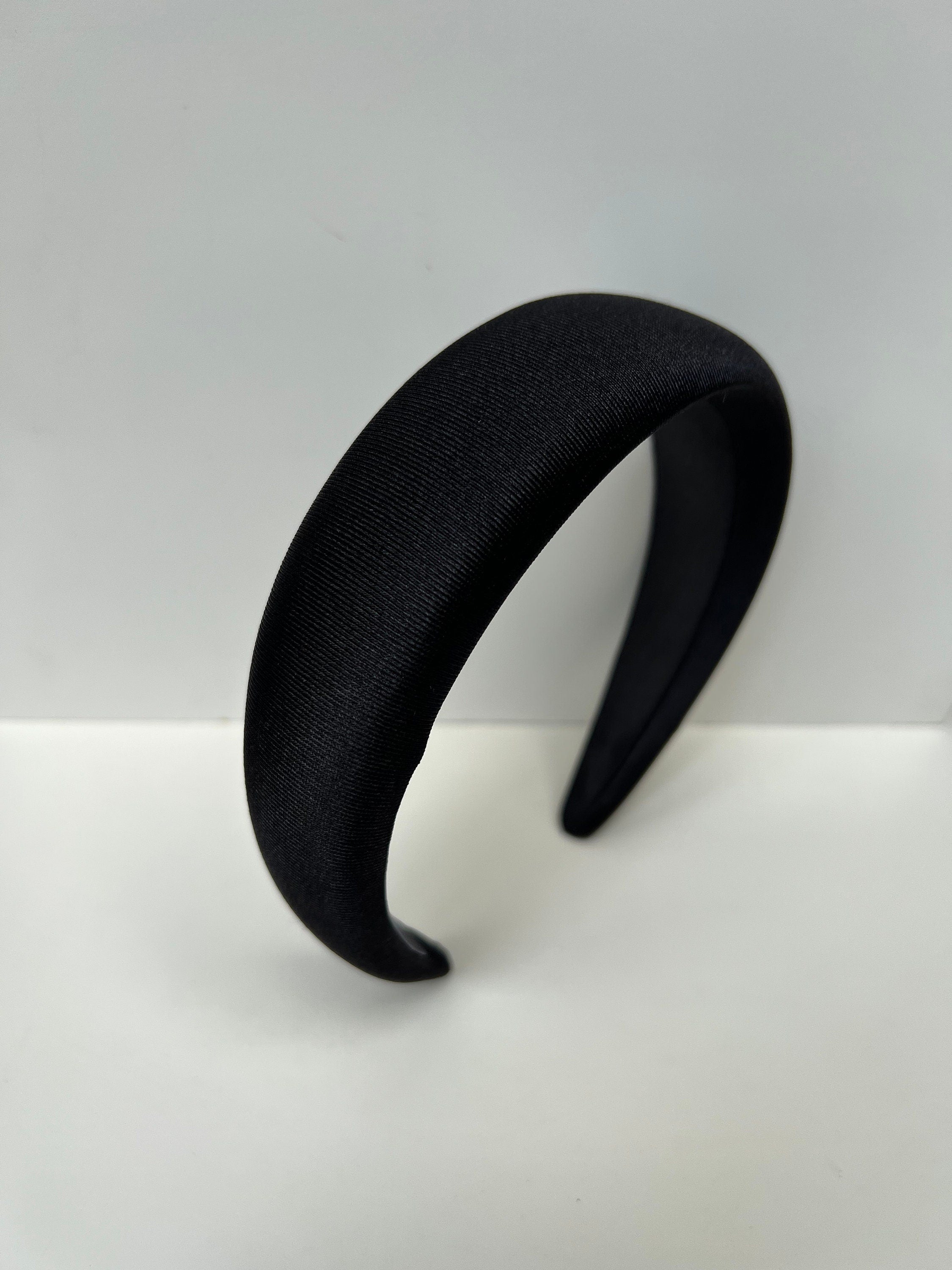 Exquisite Black Satin Headbands - Dark Color Elegant Adult Hairband, Solid Color Padded Headband for Women - Best Gift for Her available at Moyoni Design