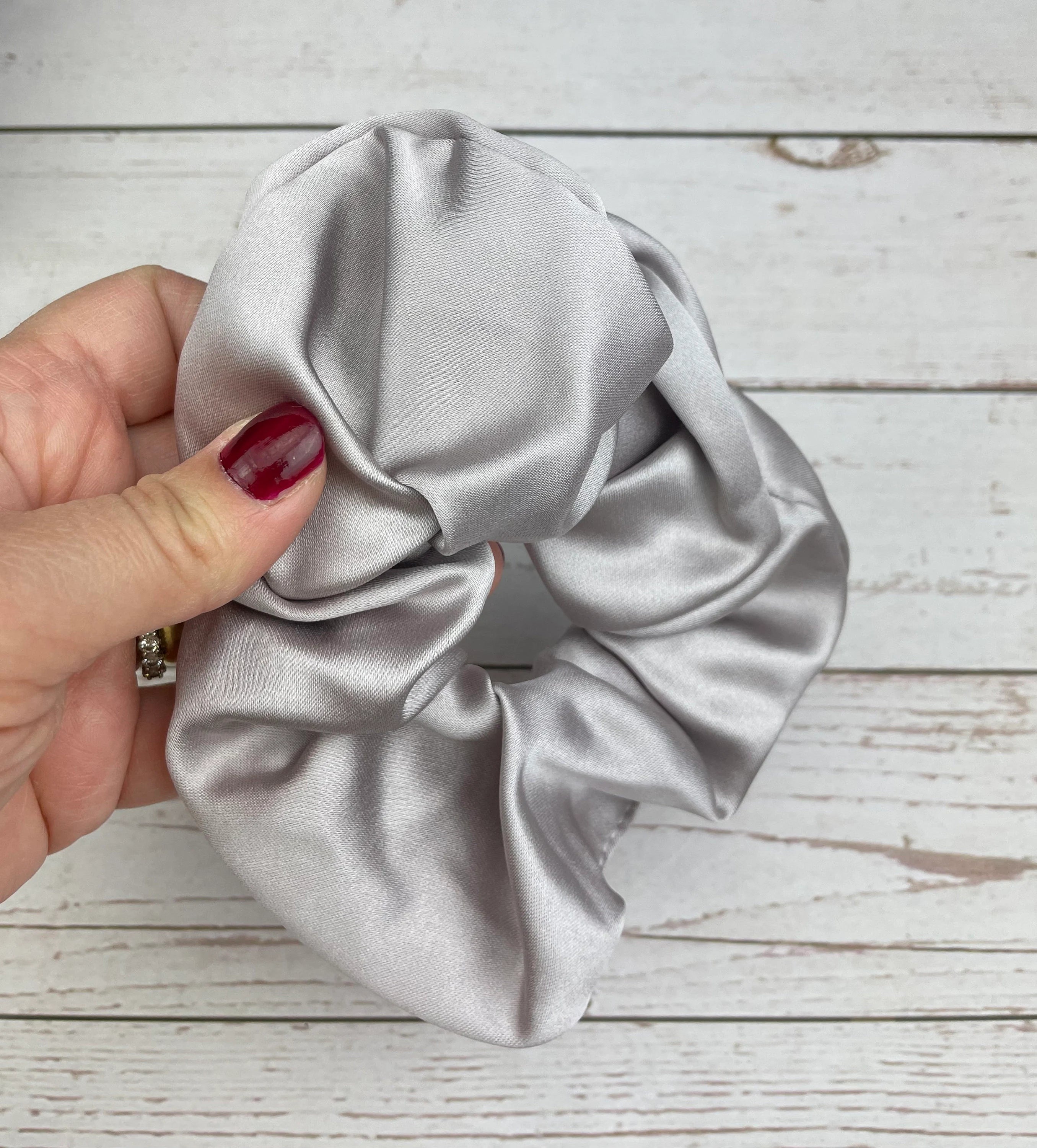 Handmade Satin Scrunchie with Bow, Colorful Scrunchie, Hair Accessory, Hair Ties, Black Beige Maroon Color Scrunchies, Satin Hairbow